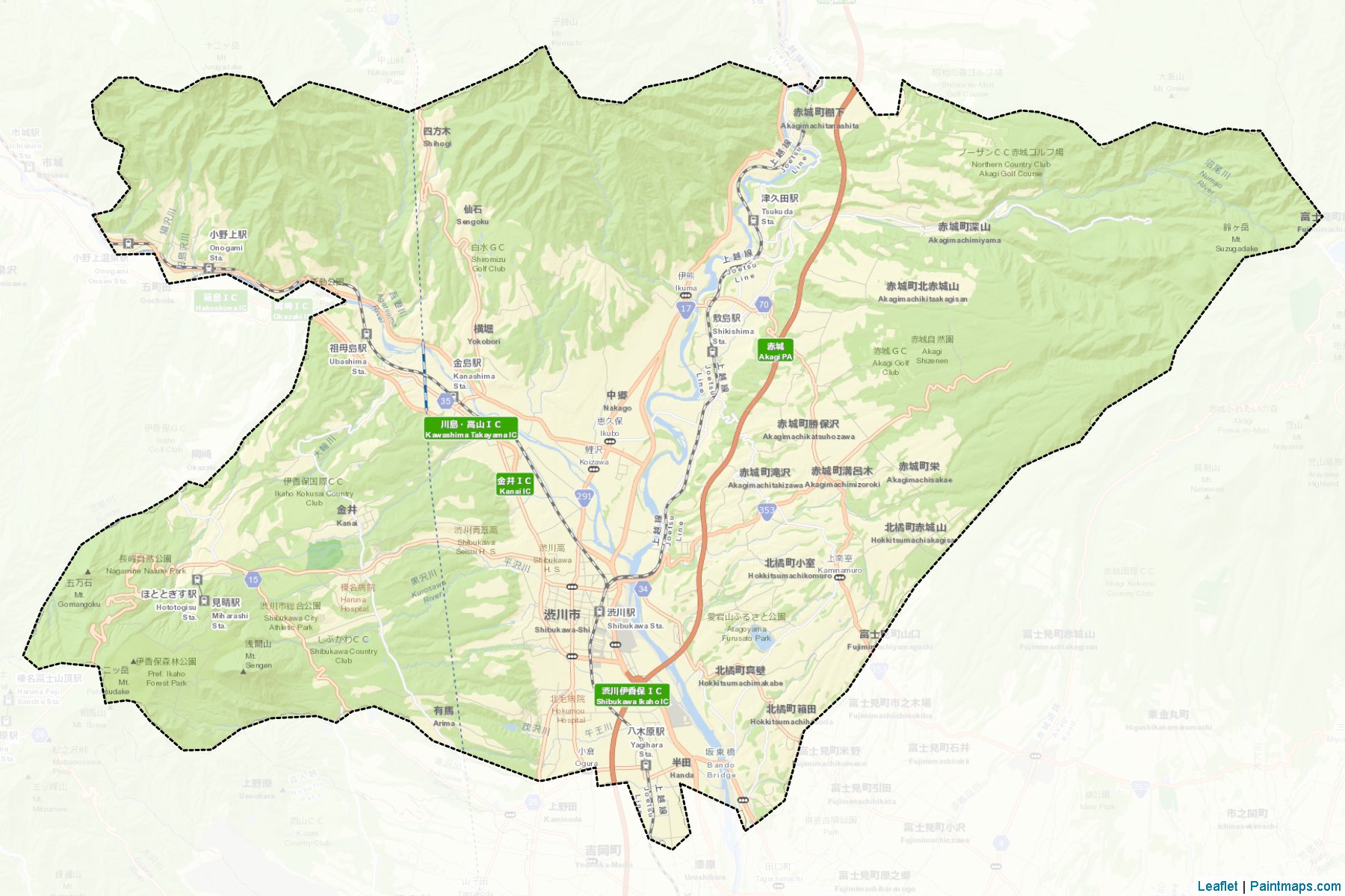 Muestras de recorte de mapas Shibukawa (Gunma)-2