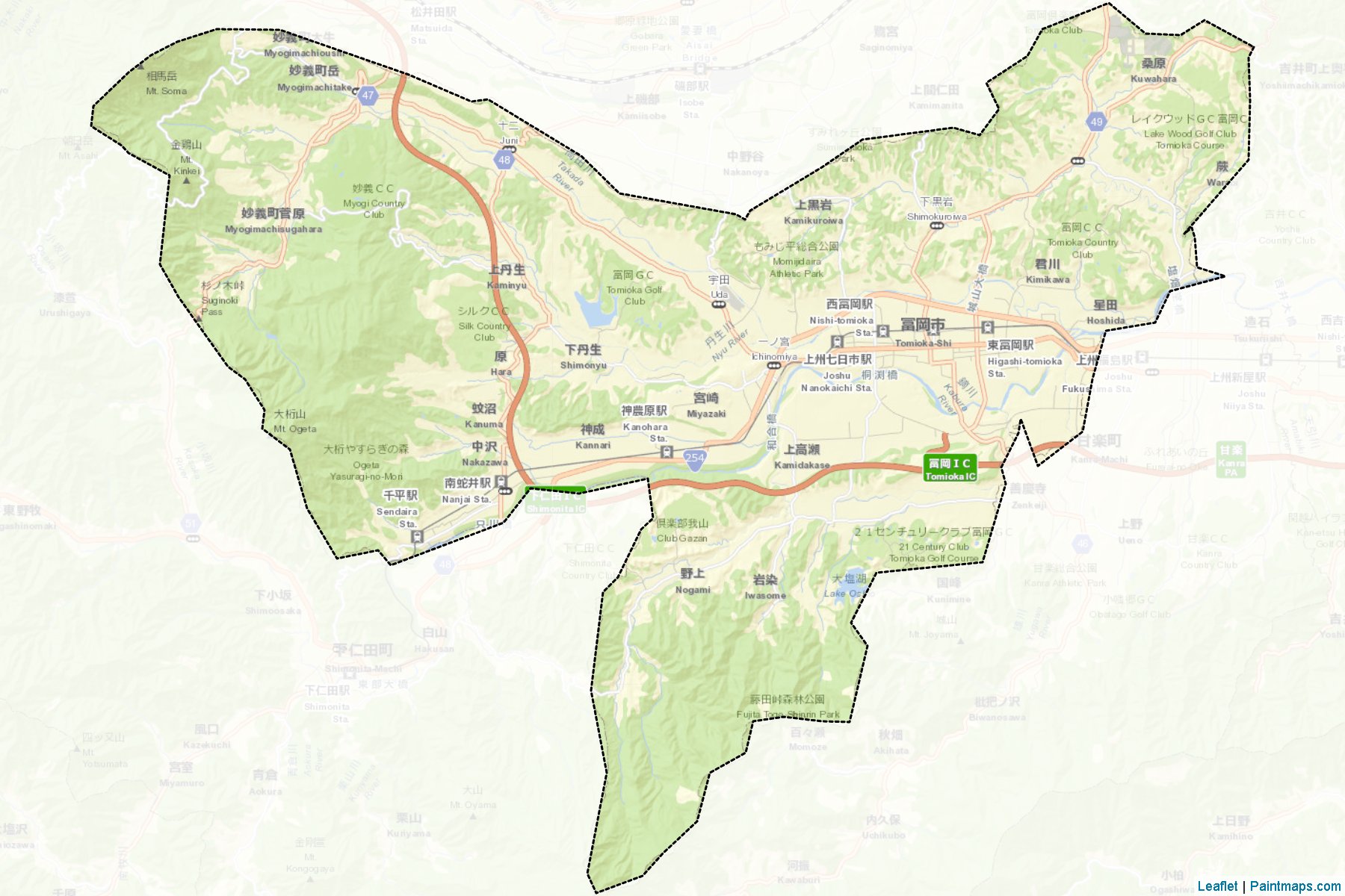 Tomioka (Gunma Prefecture) Map Cropping Samples-2