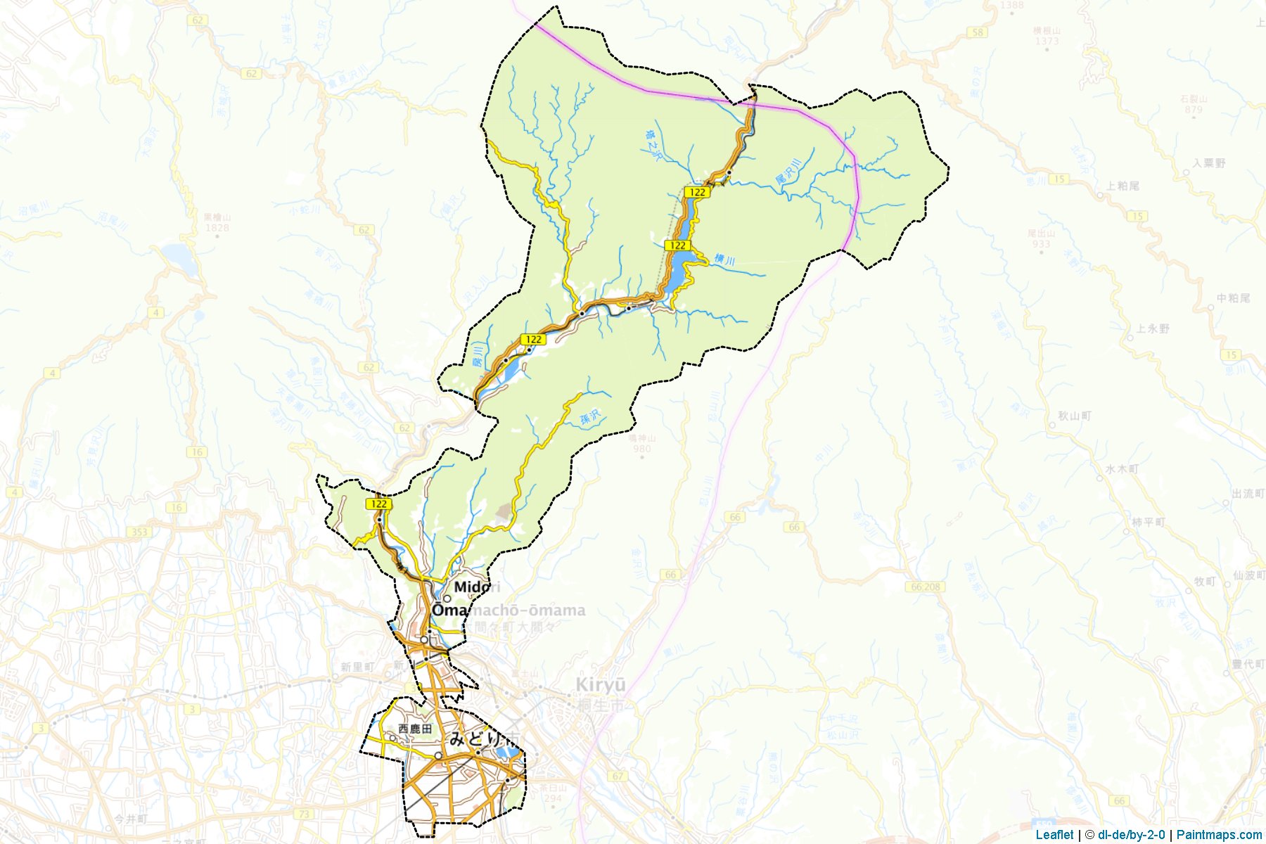 Midori (Gunma Prefecture) Map Cropping Samples-1