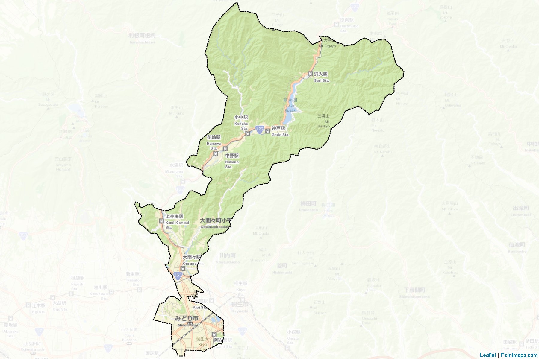 Midori (Gunma Prefecture) Map Cropping Samples-2