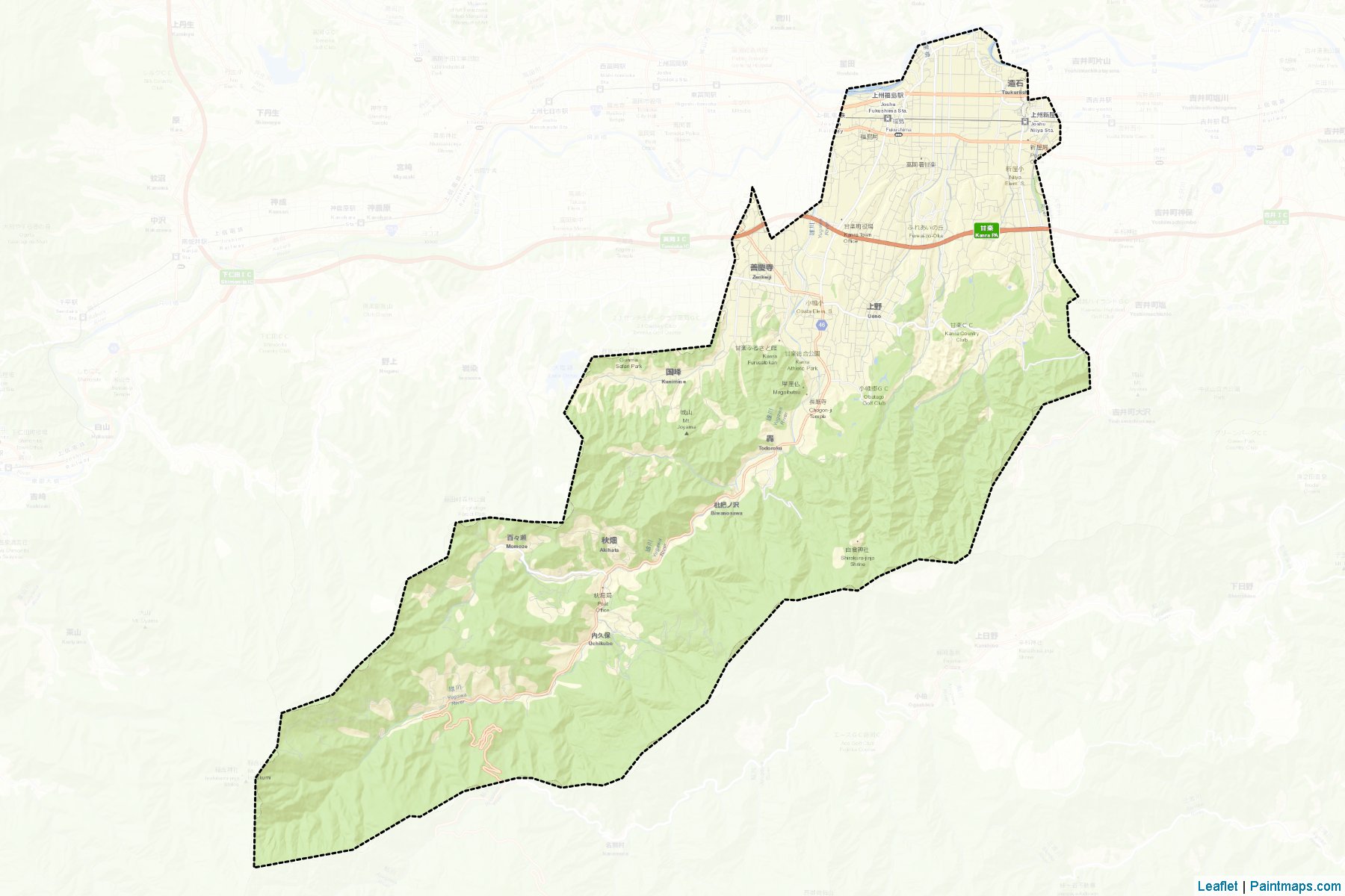 Muestras de recorte de mapas Kanra (Gunma)-2