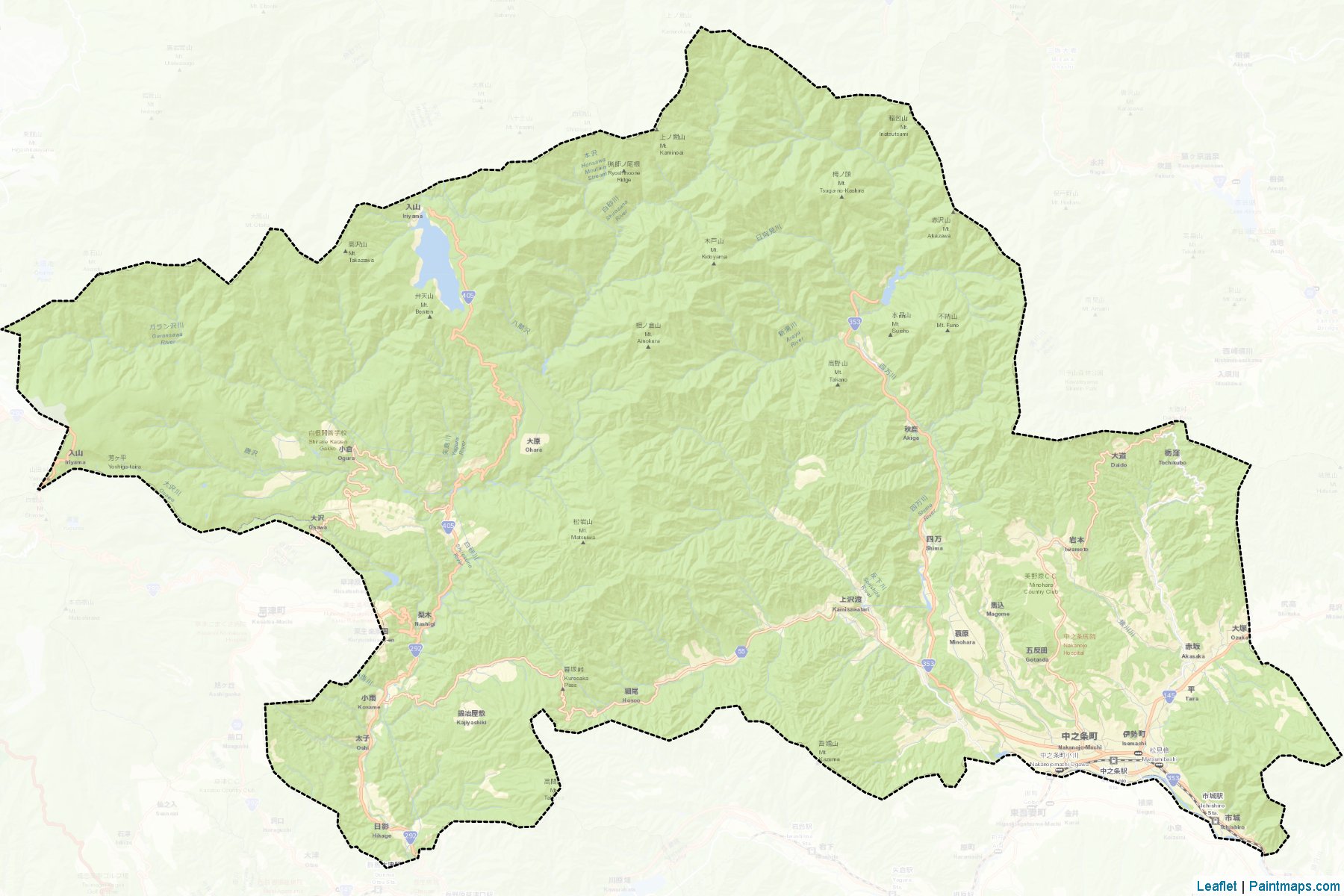 Nakanojo (Gunma Prefecture) Map Cropping Samples-2