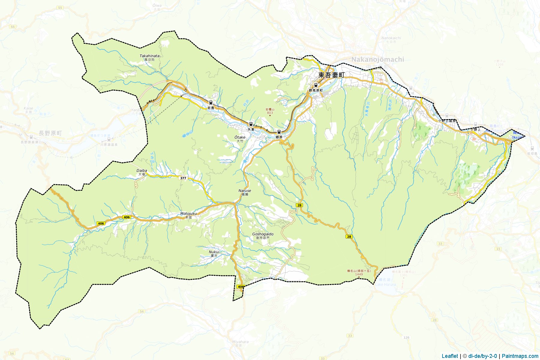 Higashiagatsuma (Gunma Prefecture) Map Cropping Samples-1