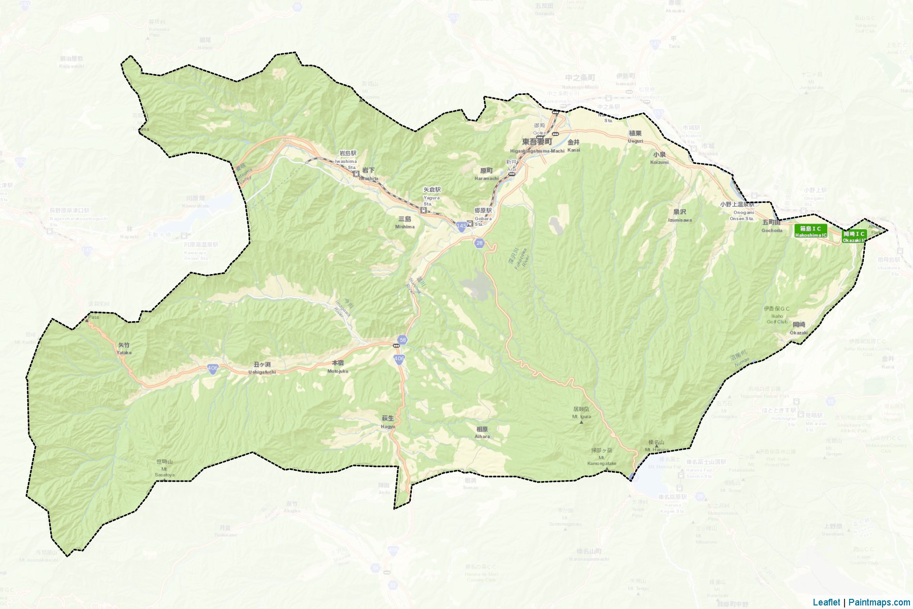 Higashiagatsuma (Gunma Prefecture) Map Cropping Samples-2