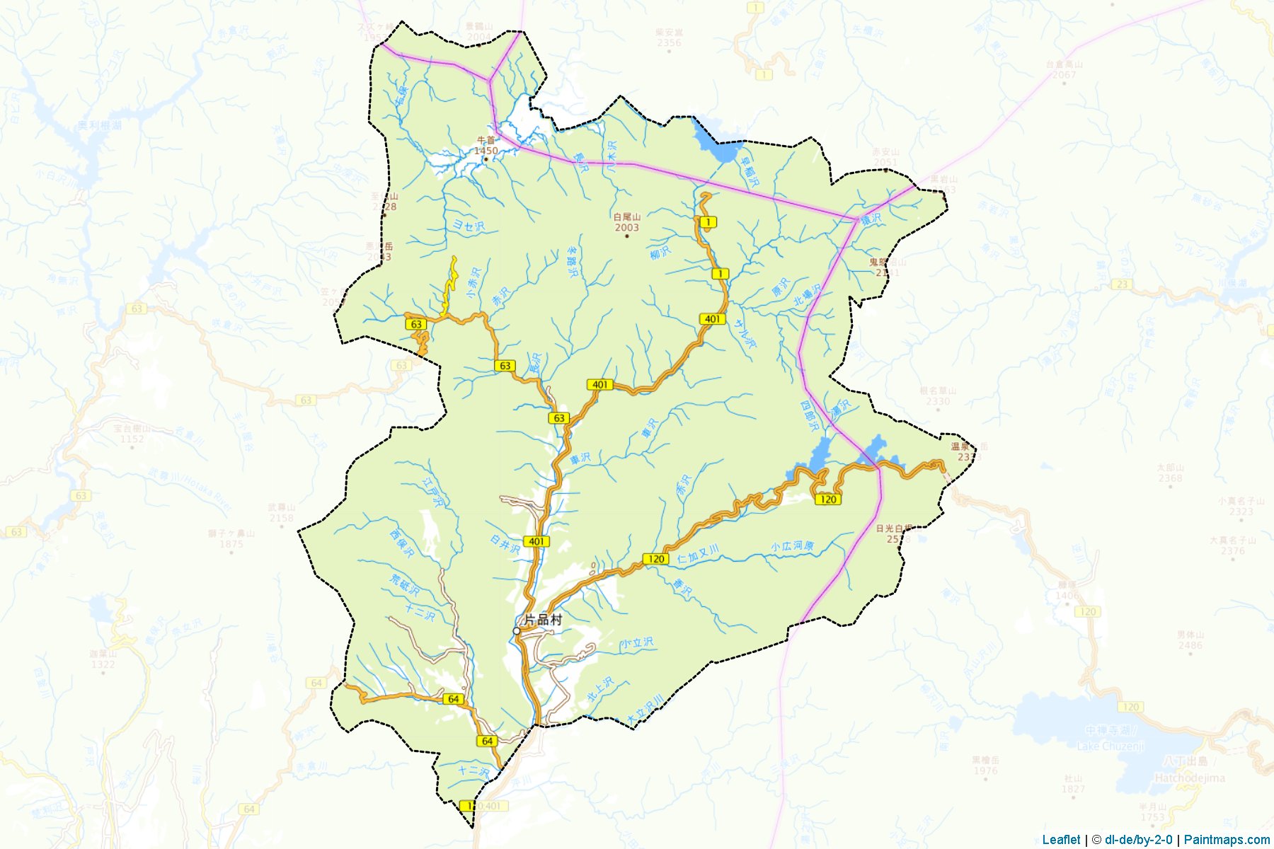 Katashina (Gunma Prefecture) Map Cropping Samples-1