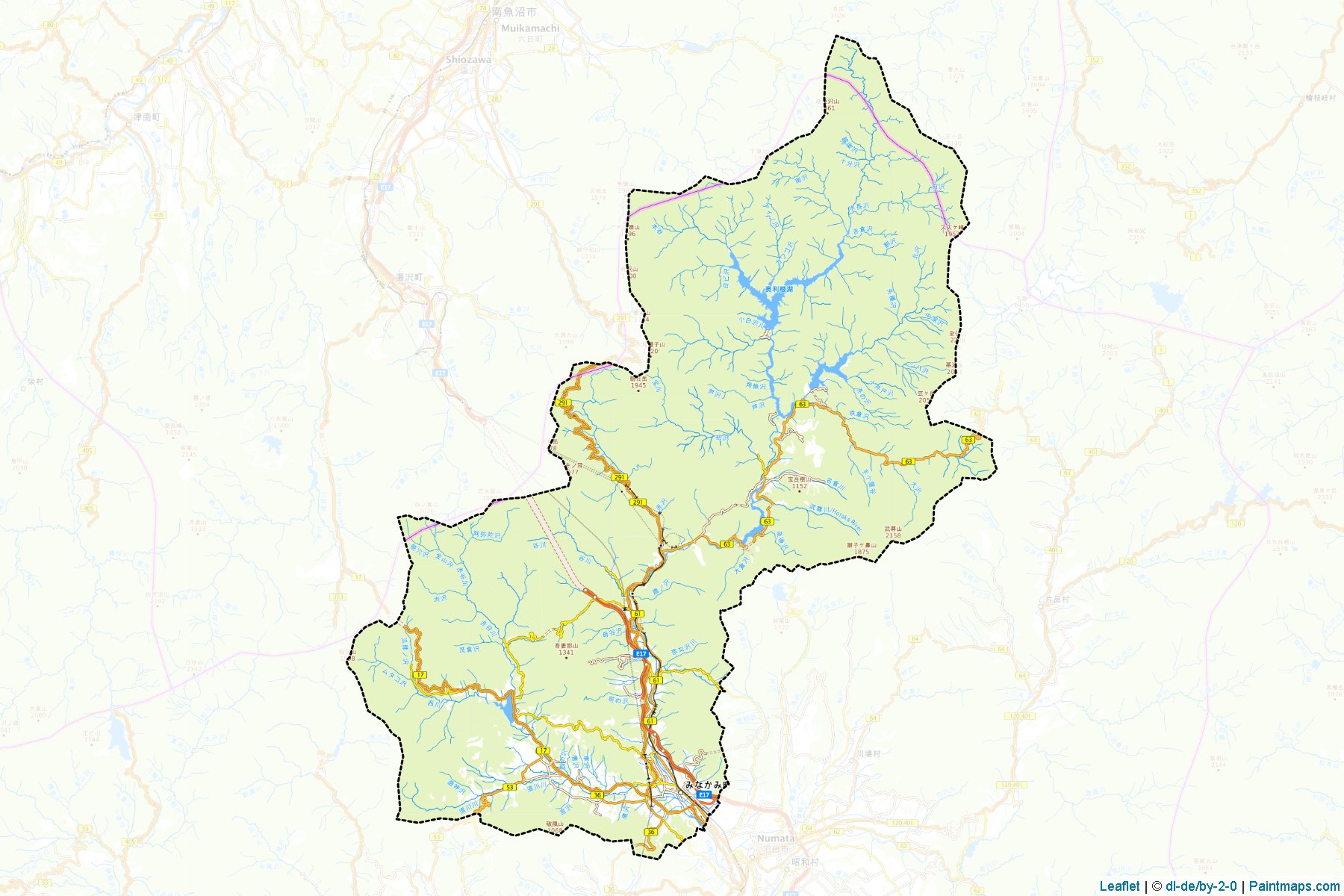 Muestras de recorte de mapas Minakami (Gunma)-1