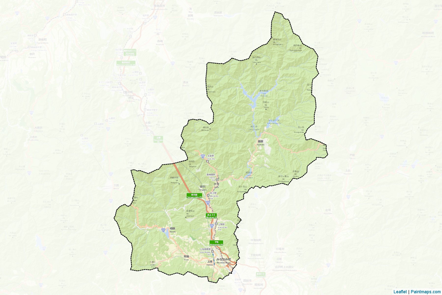 Muestras de recorte de mapas Minakami (Gunma)-2