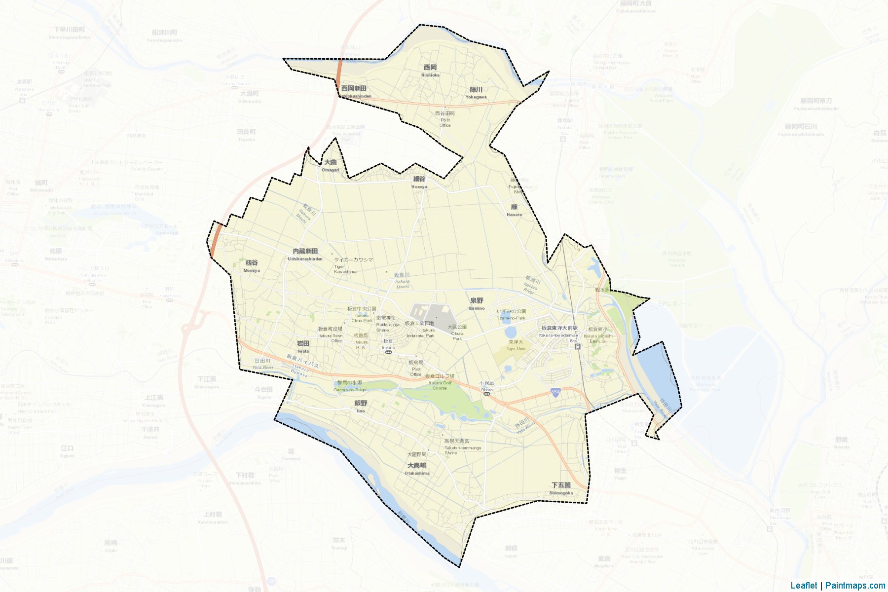 Itakura (Gunma Prefecture) Map Cropping Samples-2