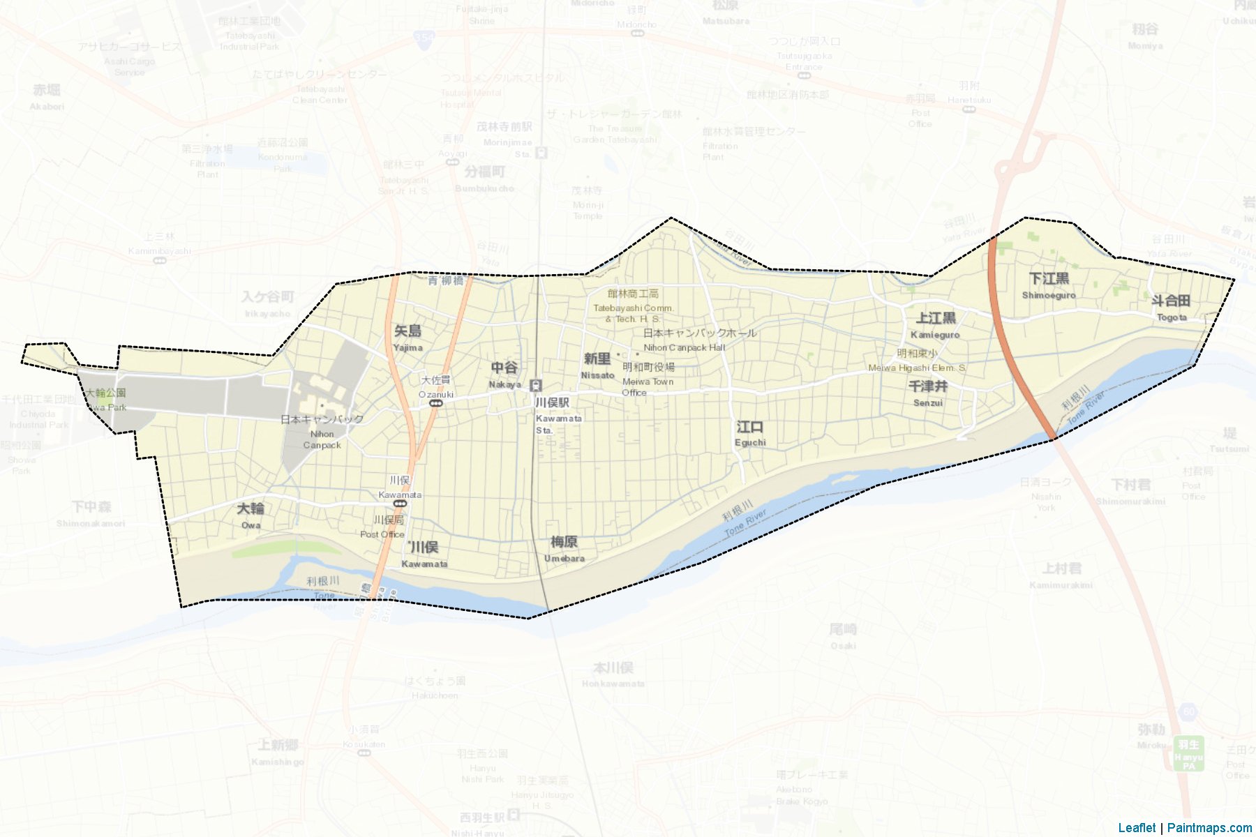 Meiwa (Gunma Prefecture) Map Cropping Samples-2