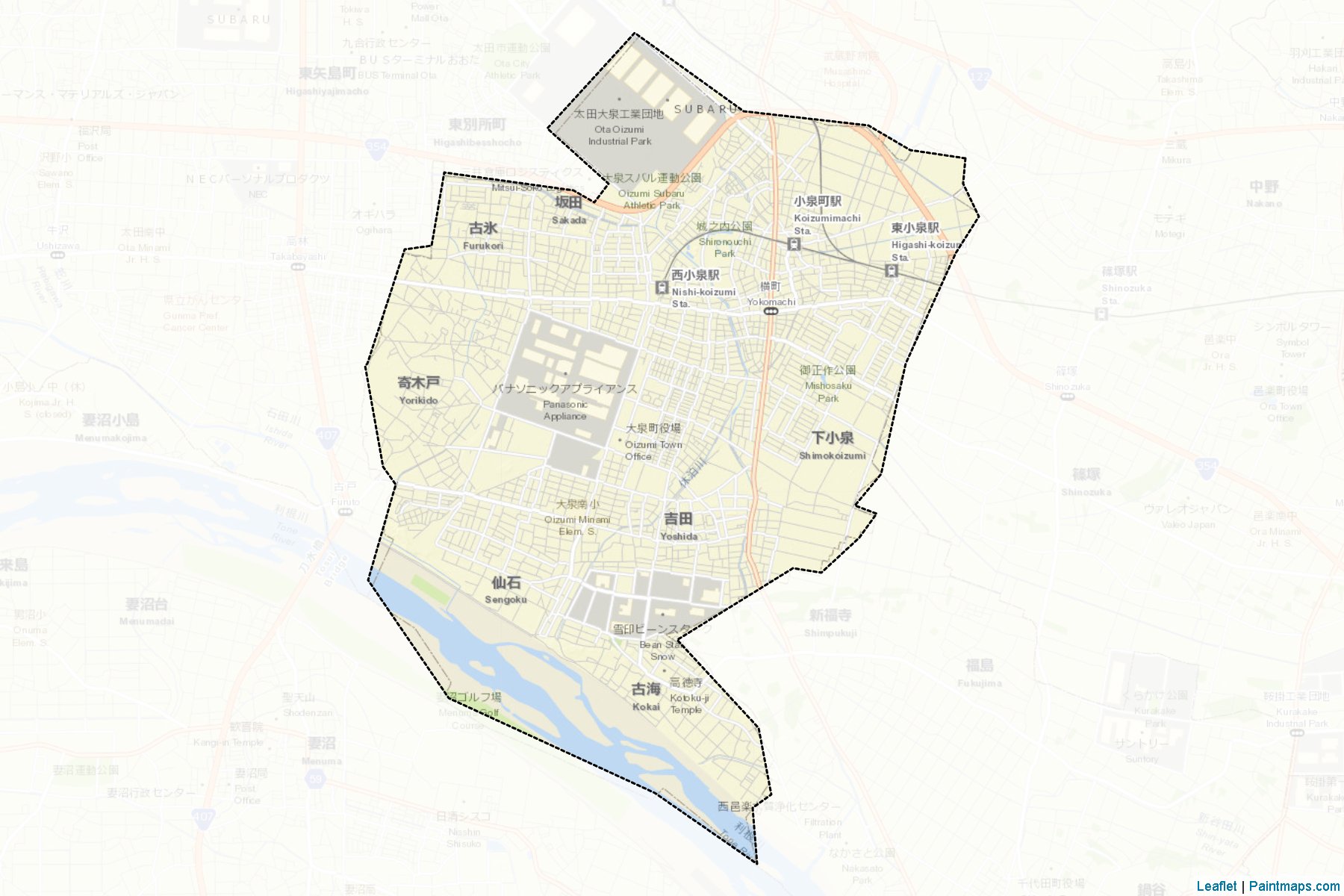 Muestras de recorte de mapas Oizumi (Gunma)-2