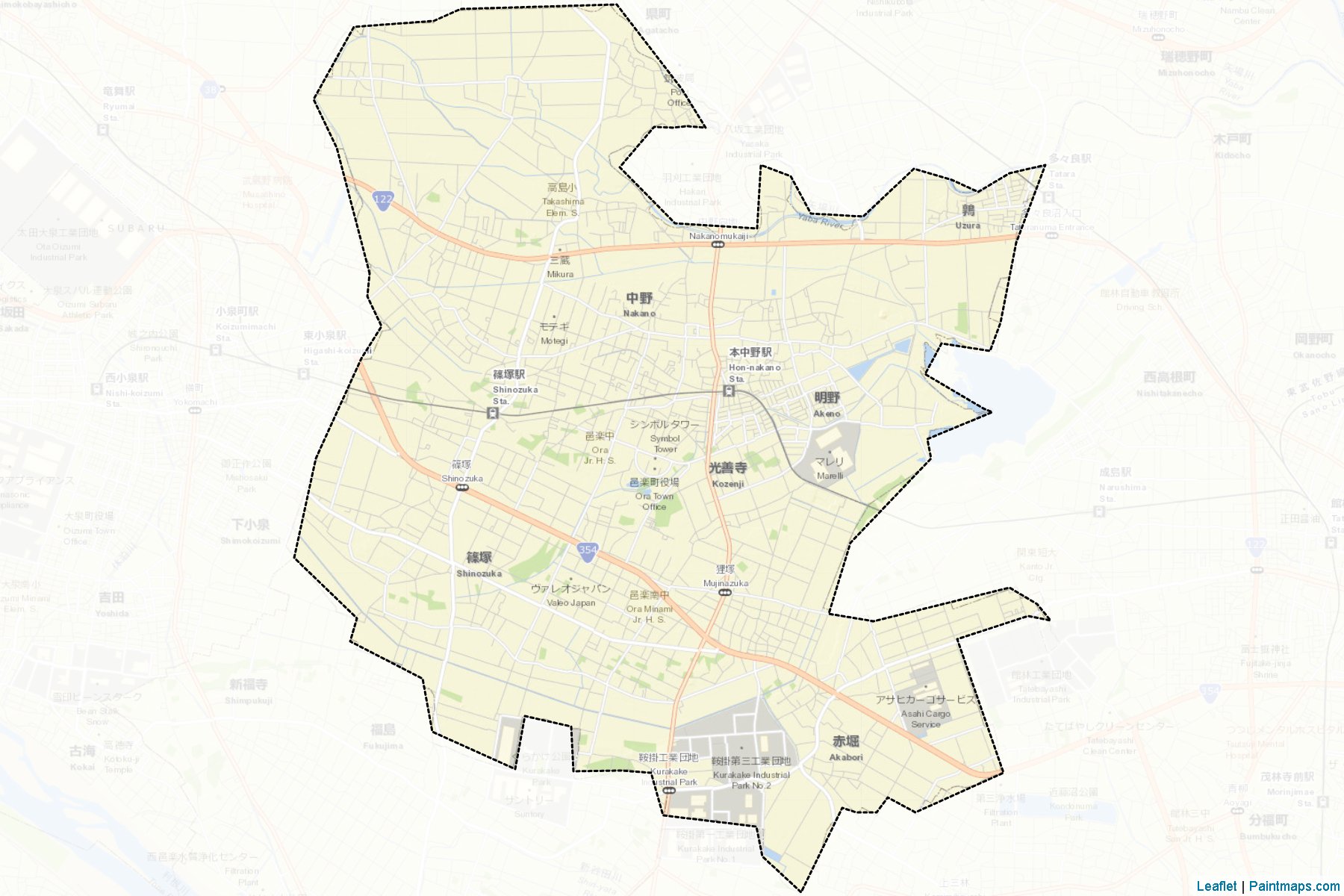 Ora (Gunma Prefecture) Map Cropping Samples-2