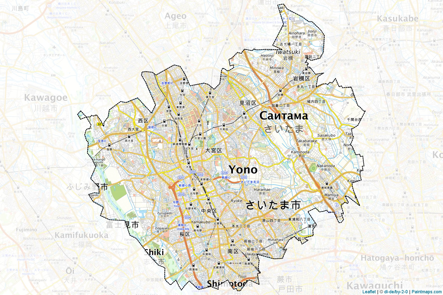 Saitama (Saitama Prefecture) Map Cropping Samples-1