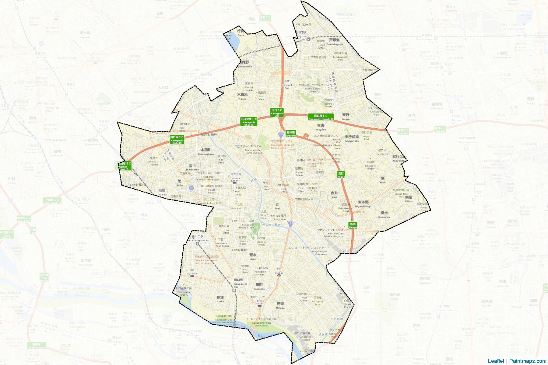 Kawaguchi (Saitama Prefecture) Map Cropping Samples-2