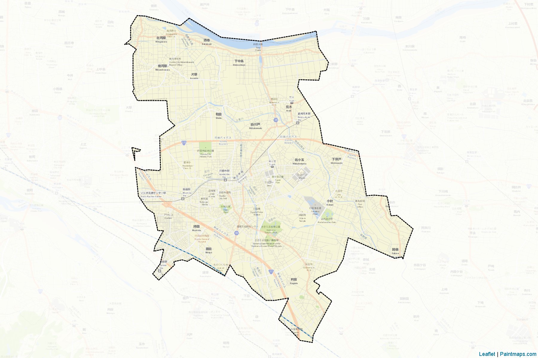 Gyoda (Saitama Prefecture) Map Cropping Samples-2