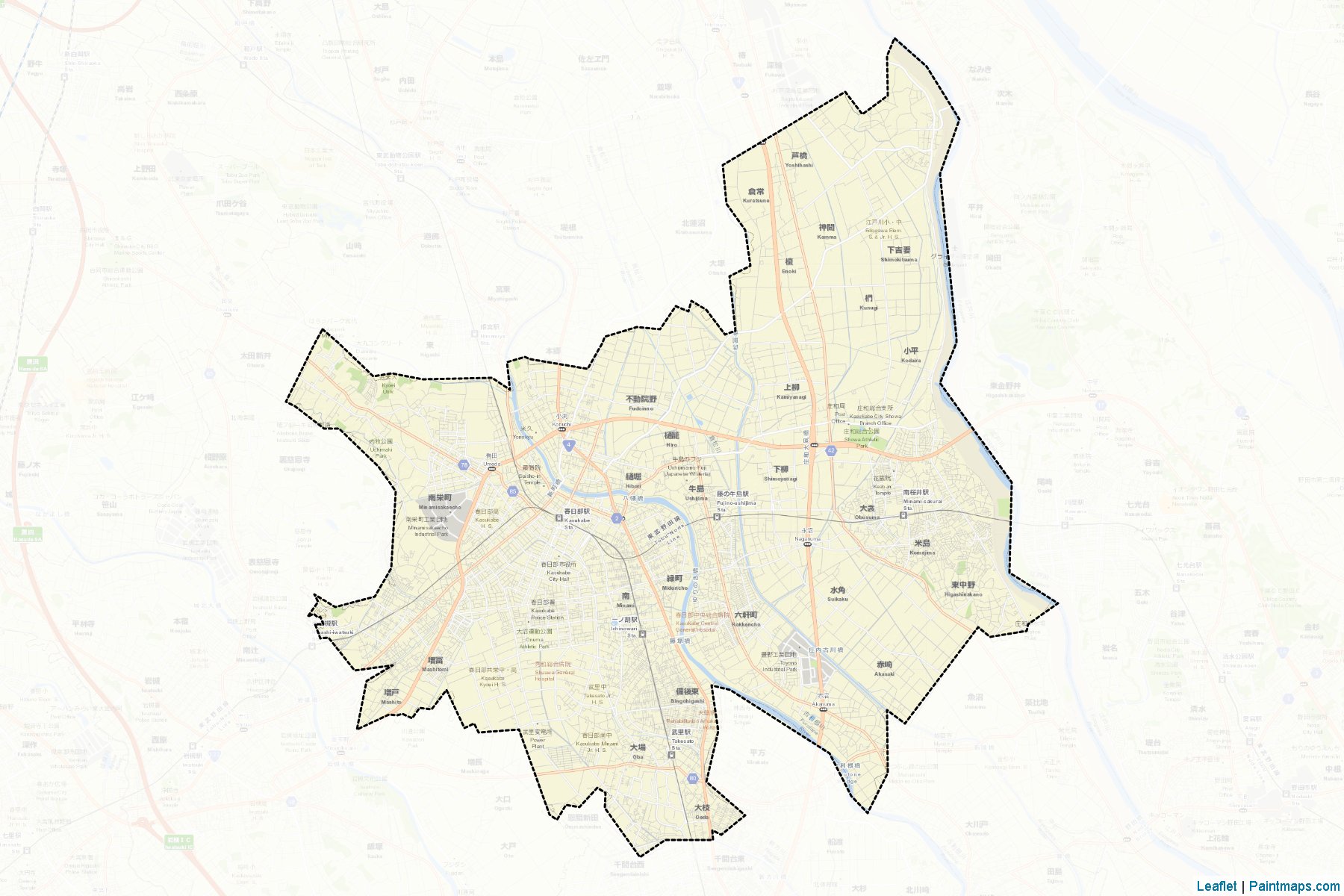 Muestras de recorte de mapas Kasukabe (Saitama)-2