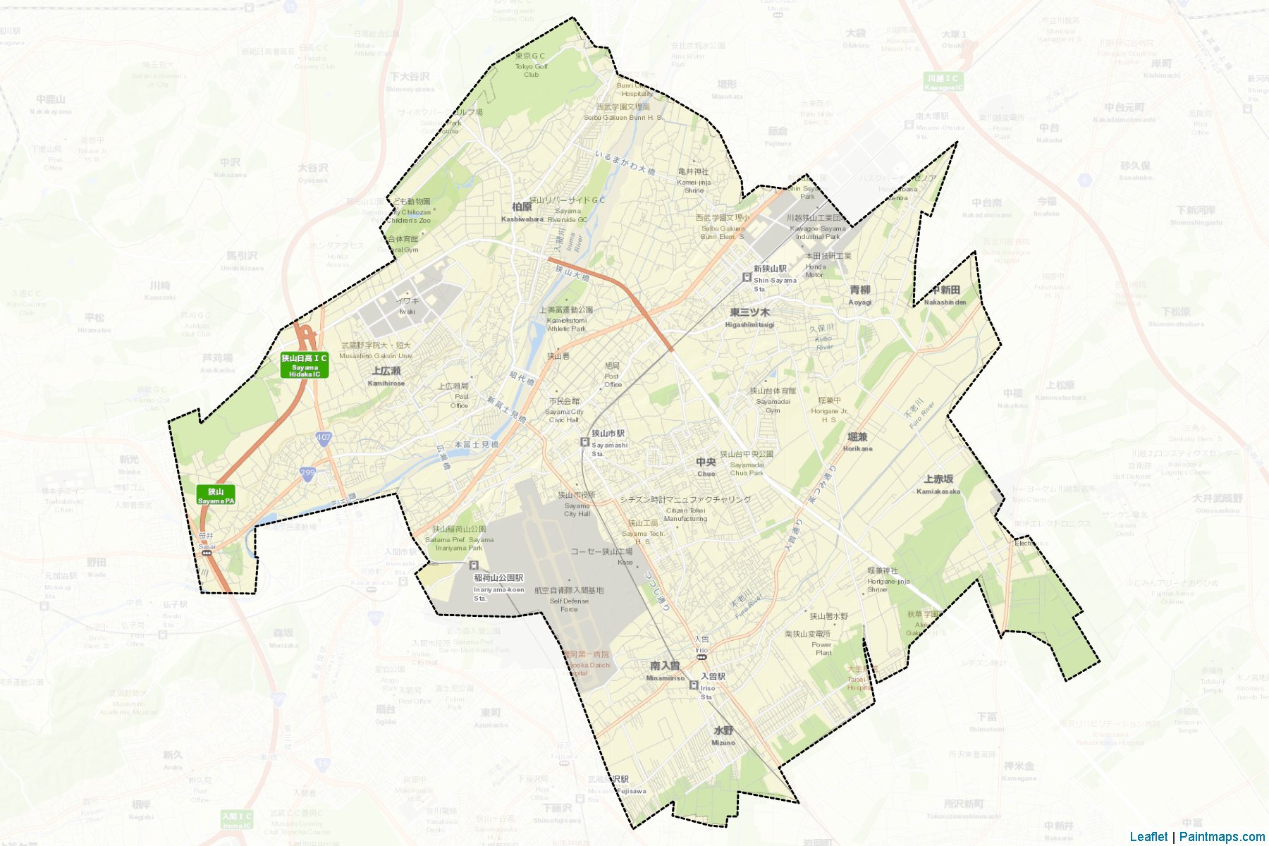 Muestras de recorte de mapas Sayama (Saitama)-2