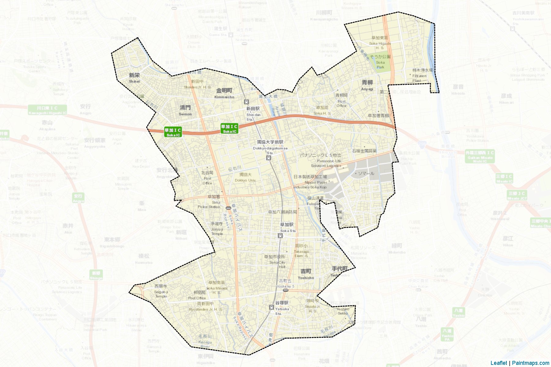 Muestras de recorte de mapas Soka (Saitama)-2