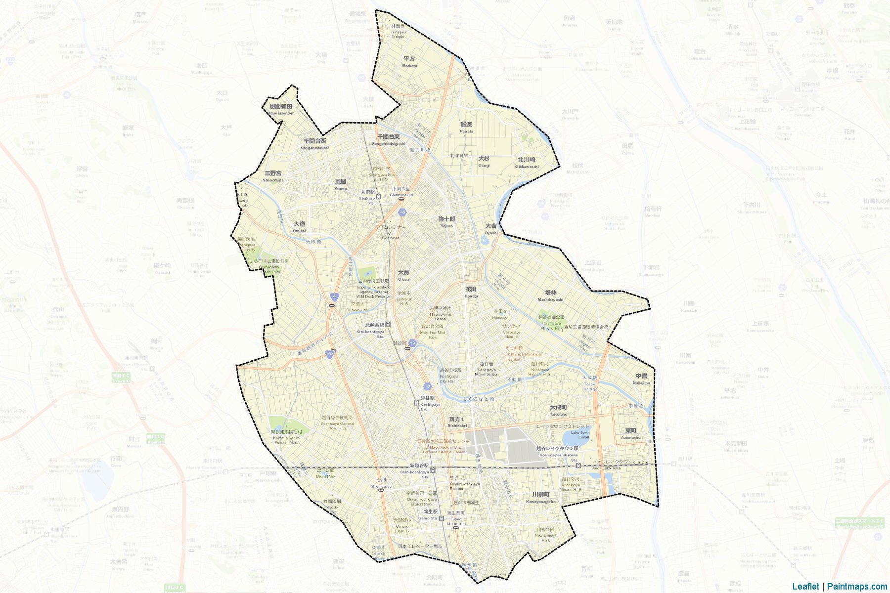 Muestras de recorte de mapas Koshigaya (Saitama)-2