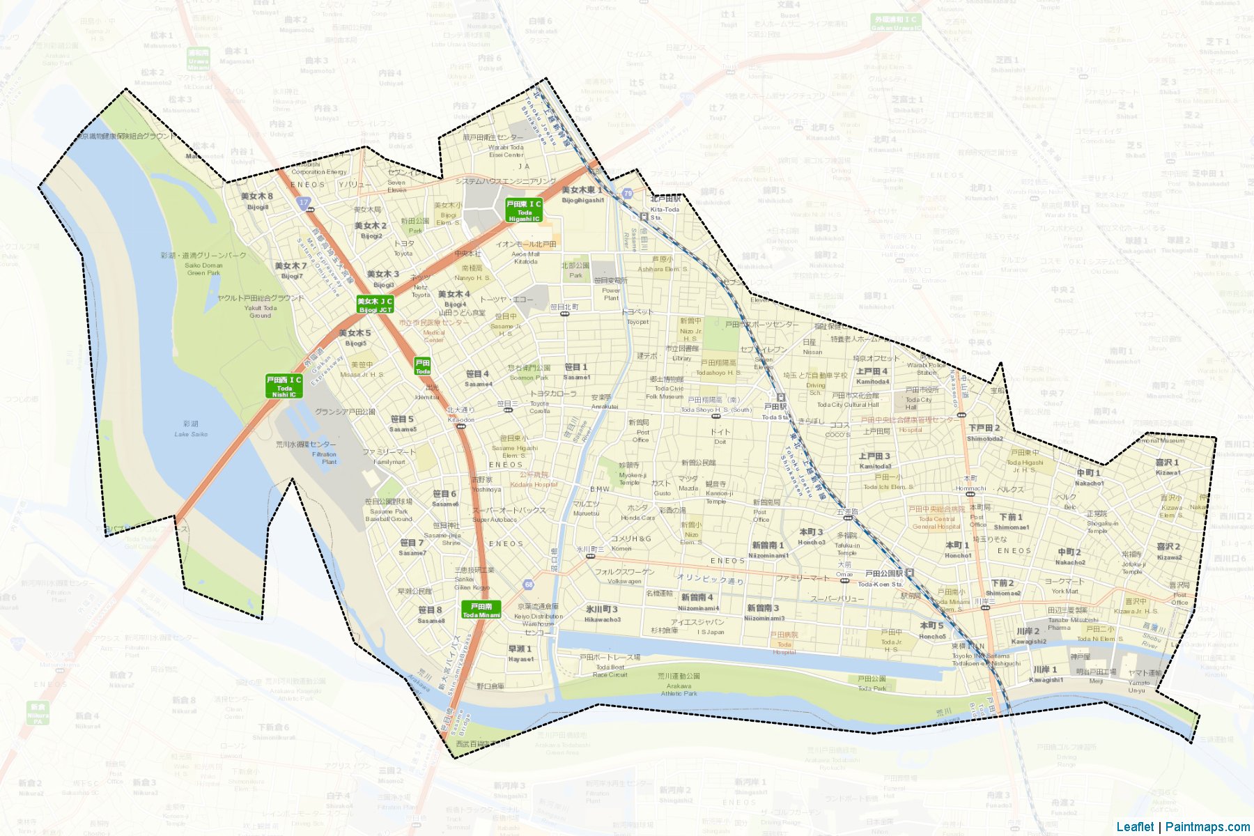 Toda (Saitama Prefecture) Map Cropping Samples-2