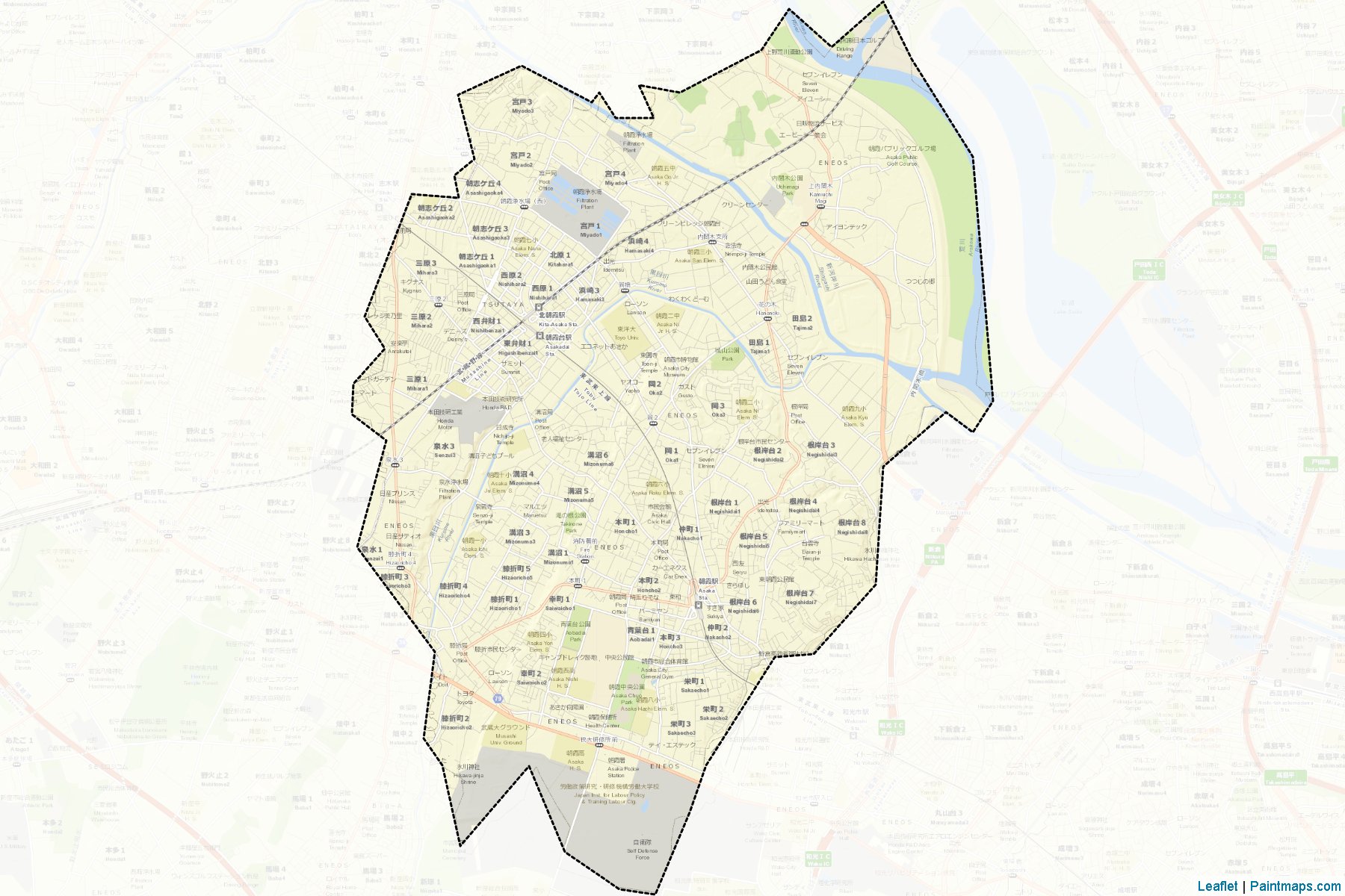 Asaka (Saitama Prefecture) Map Cropping Samples-2