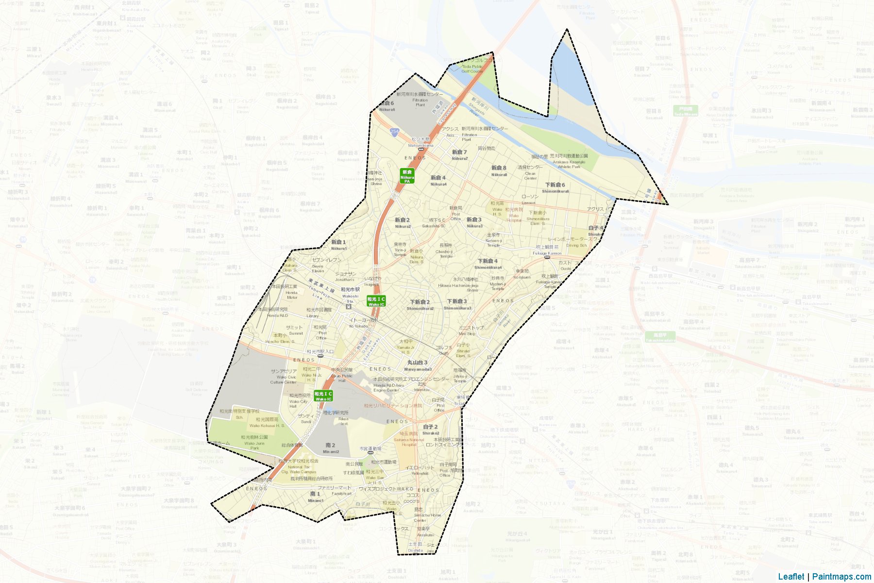 Wako (Saitama Prefecture) Map Cropping Samples-2