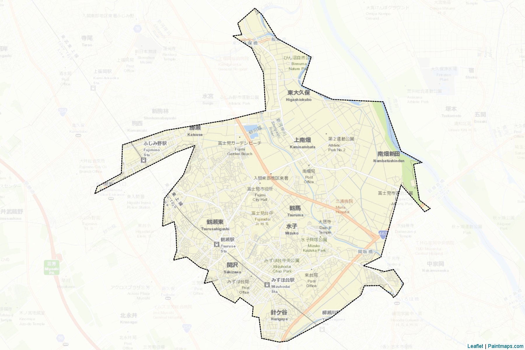 Fujimi (Saitama Prefecture) Map Cropping Samples-2