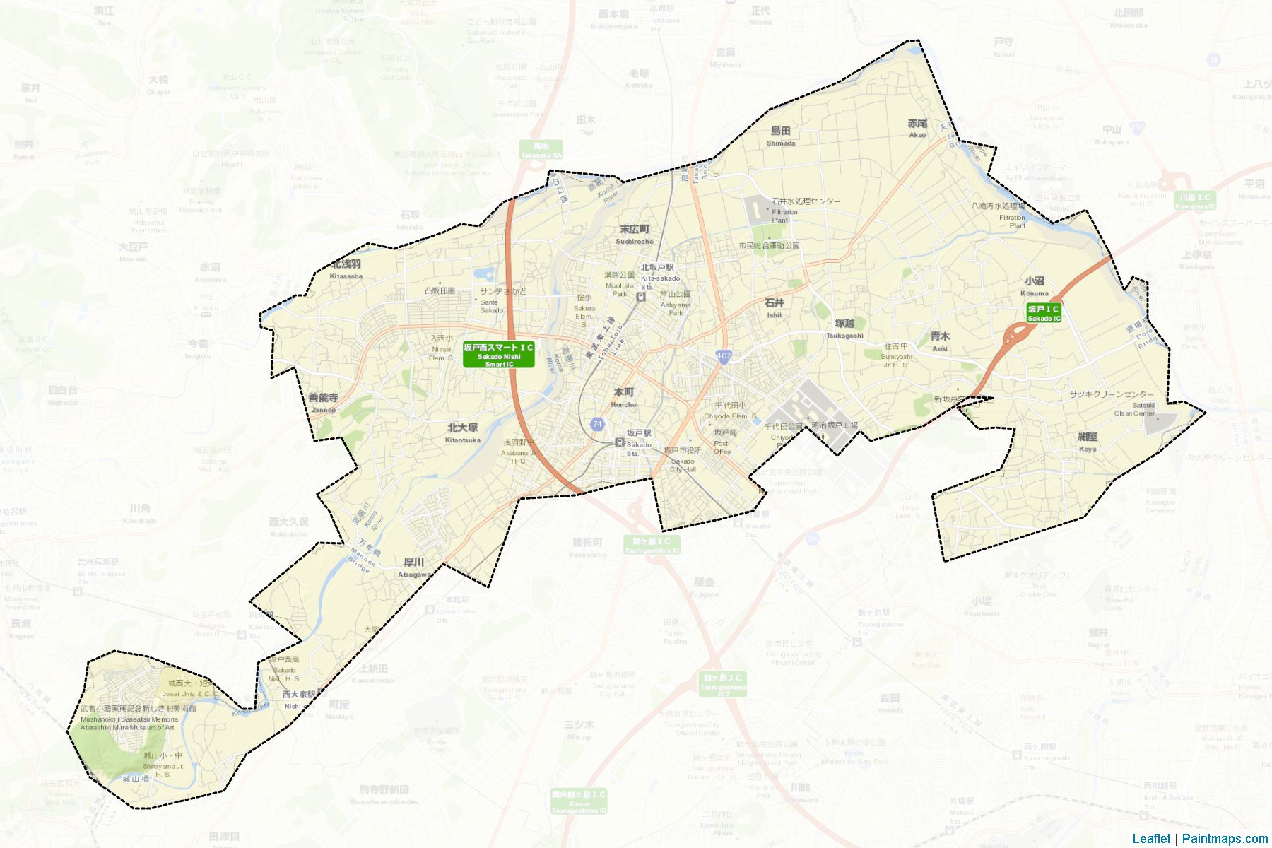 Muestras de recorte de mapas Sakado (Saitama)-2