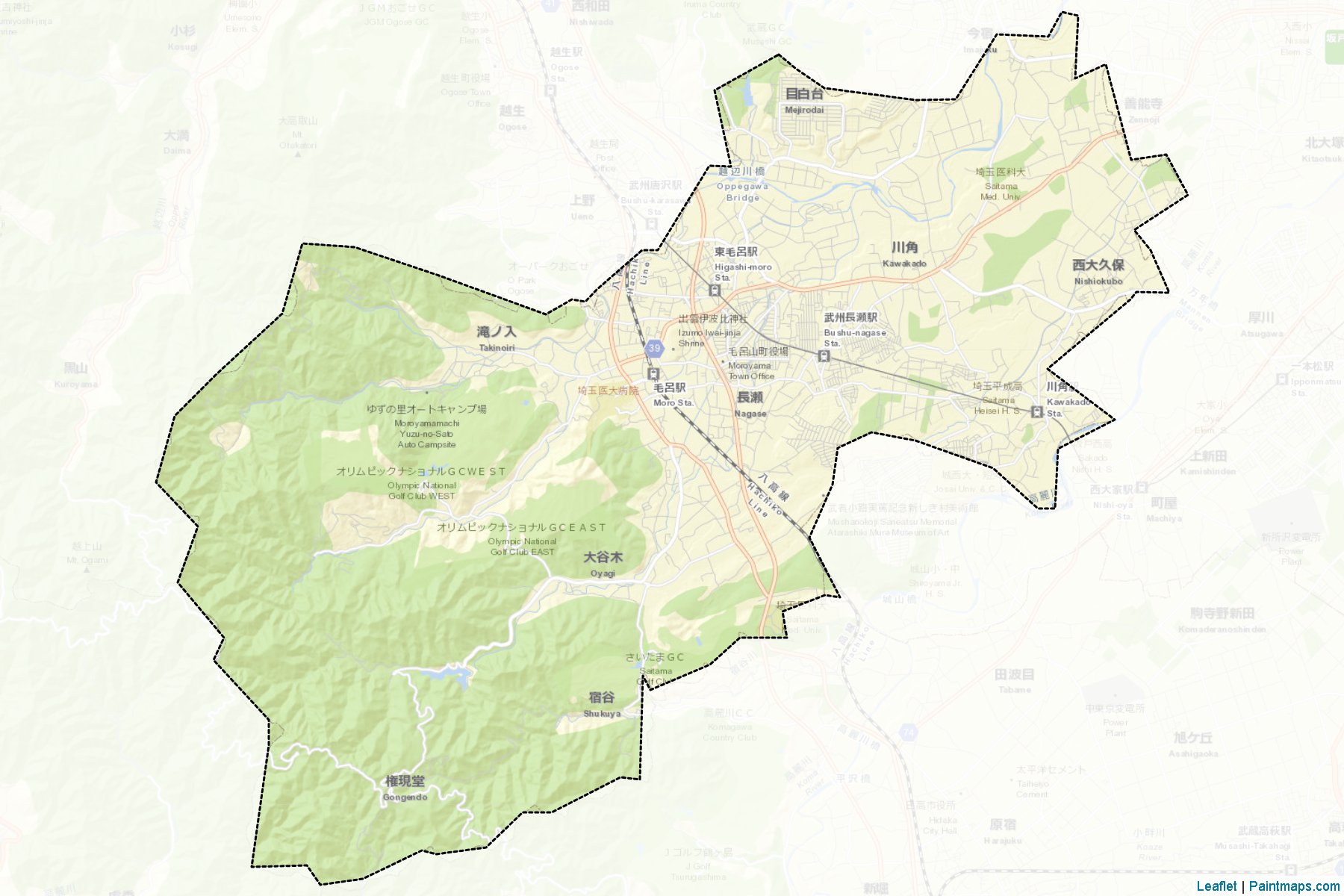 Moroyama (Saitama Prefecture) Map Cropping Samples-2