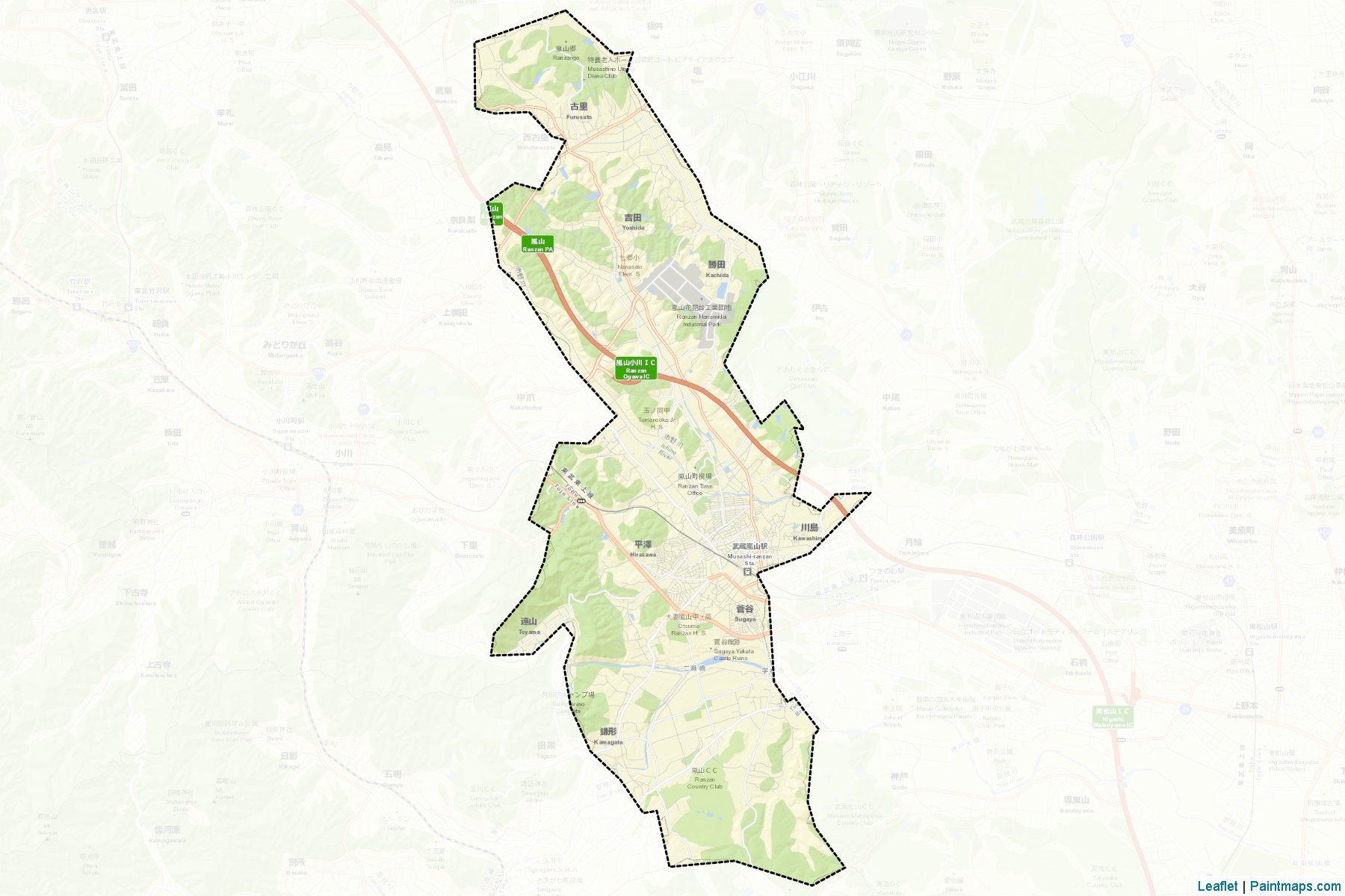 Muestras de recorte de mapas Ranzan (Saitama)-2