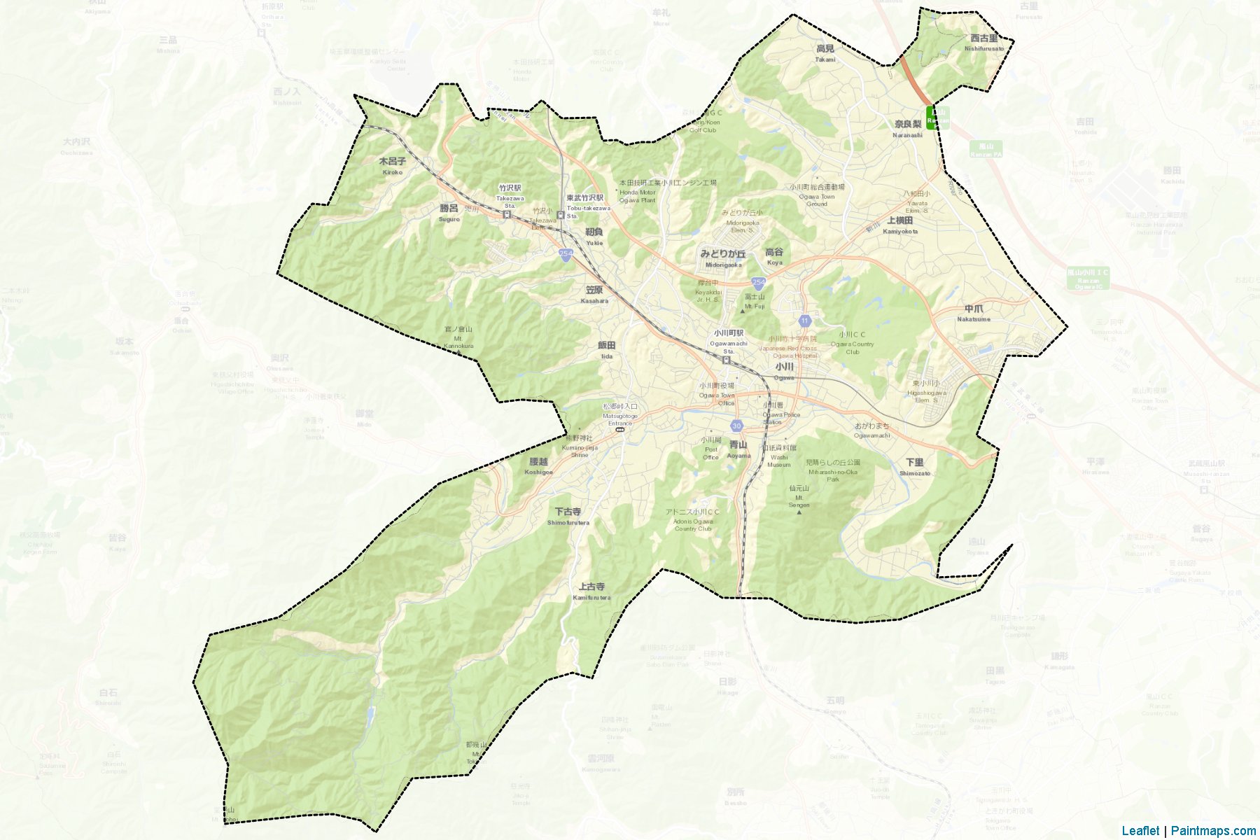 Ogawa (Saitama Prefecture) Map Cropping Samples-2