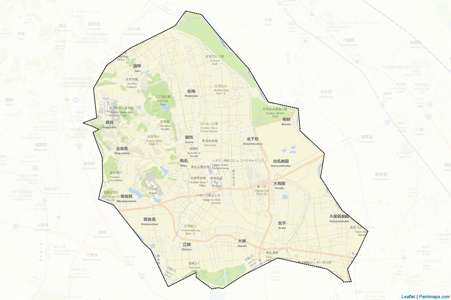 Yoshimi (Saitama Prefecture) Map Cropping Samples-2