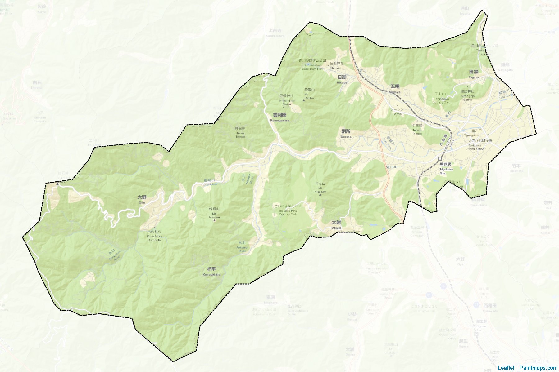 Tokigawa (Saitama Prefecture) Map Cropping Samples-2