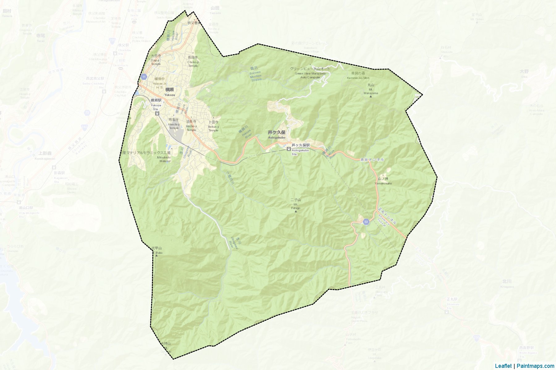 Muestras de recorte de mapas Yokoze (Saitama)-2