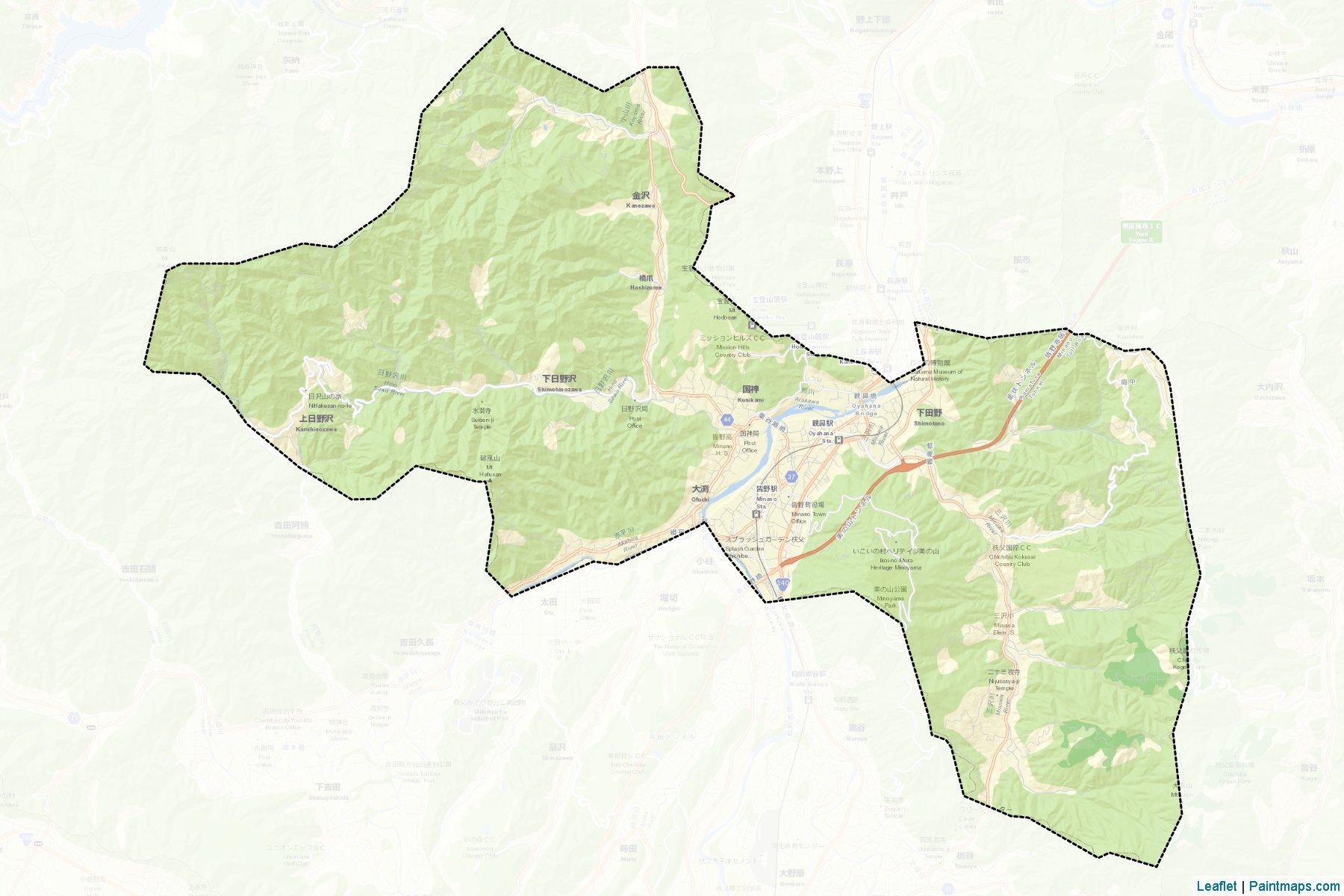 Minano (Saitama Prefecture) Map Cropping Samples-2