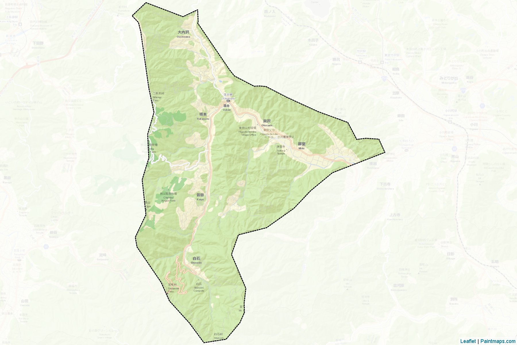 Muestras de recorte de mapas Higashichichibu (Saitama)-2