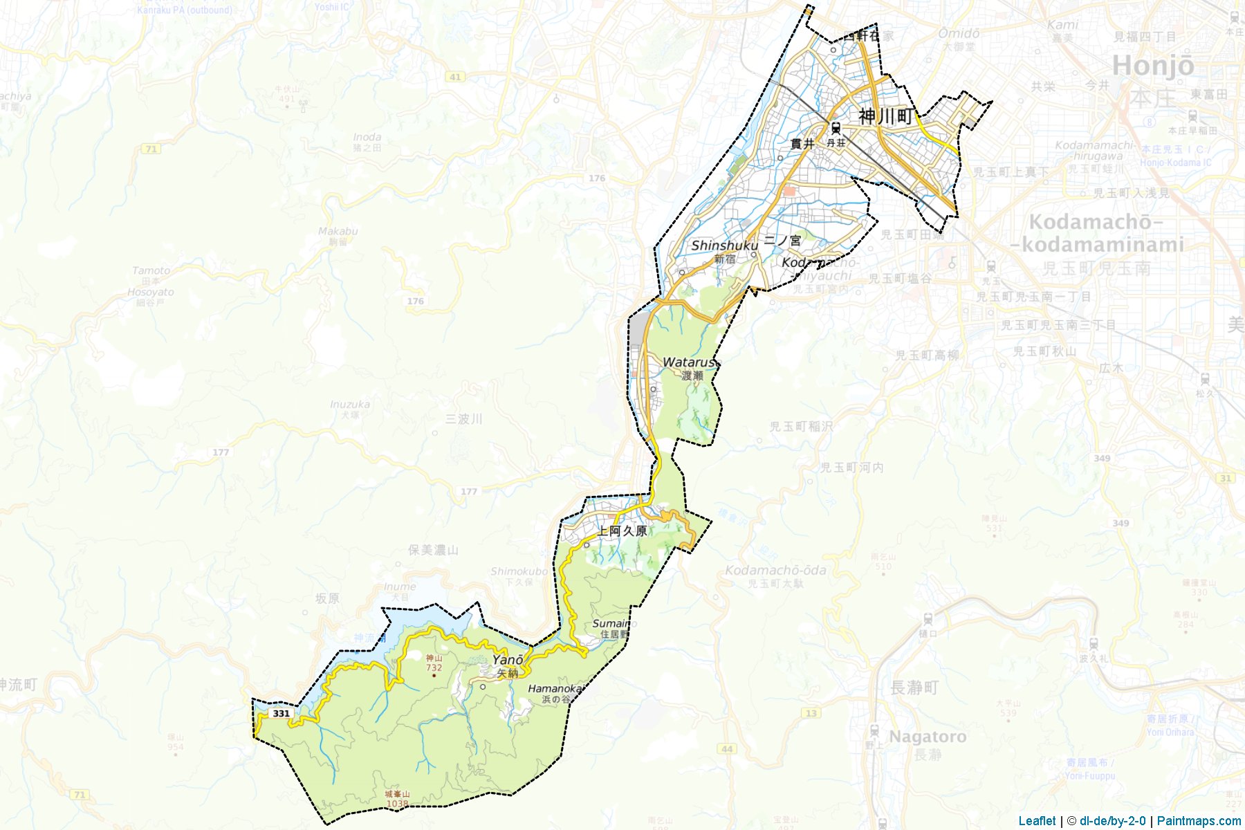 Muestras de recorte de mapas Kamikawa (Saitama)-1