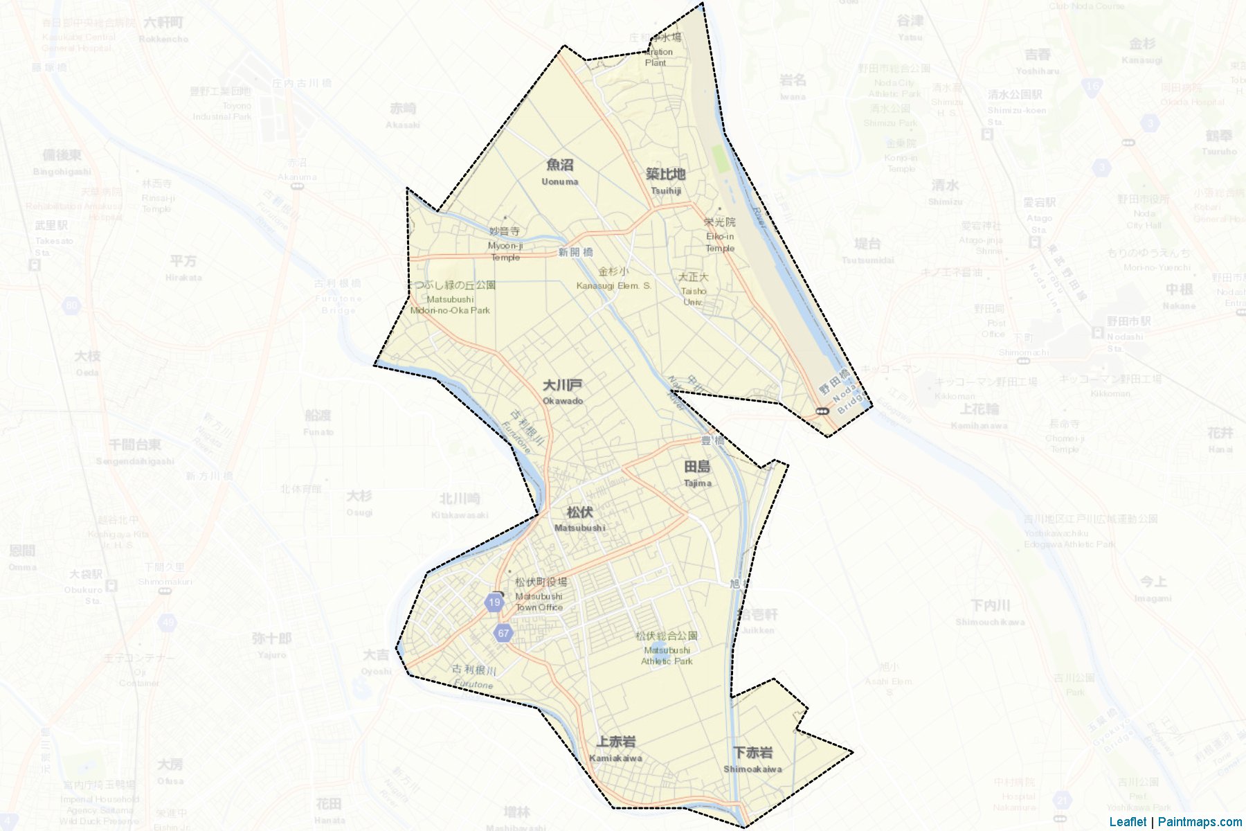 Matsubushi (Saitama Prefecture) Map Cropping Samples-2