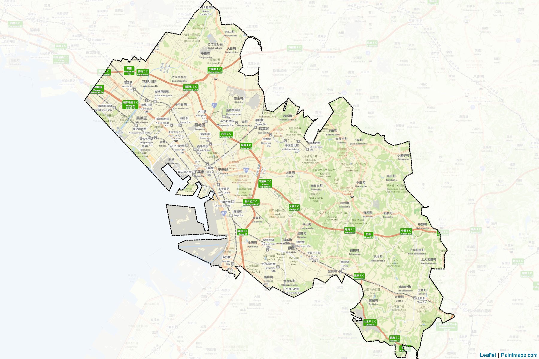 Chiba (Chiba Prefecture) Map Cropping Samples-2