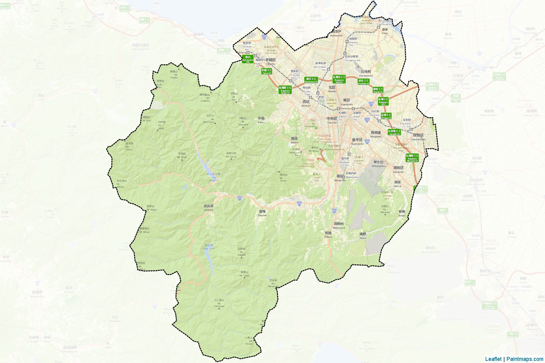 Sapporo (Hokkaido Prefecture) Map Cropping Samples-2