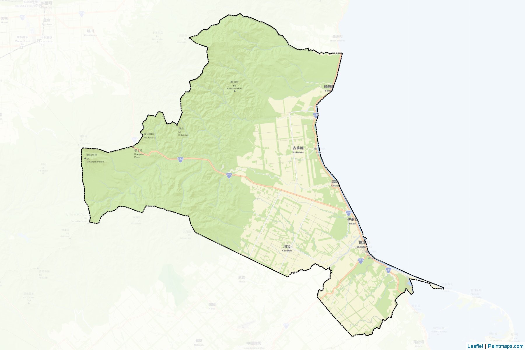 Shibetsu (Hokkaido Prefecture) Map Cropping Samples-2