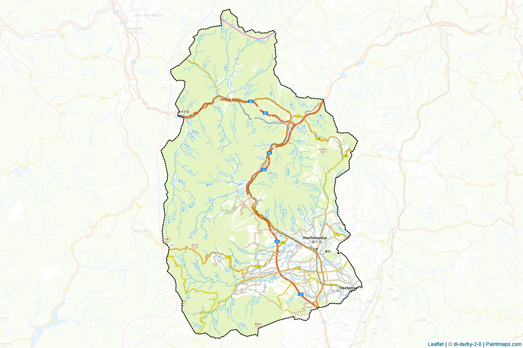 Hachimantai (Iwate Prefecture) Map Cropping Samples-1