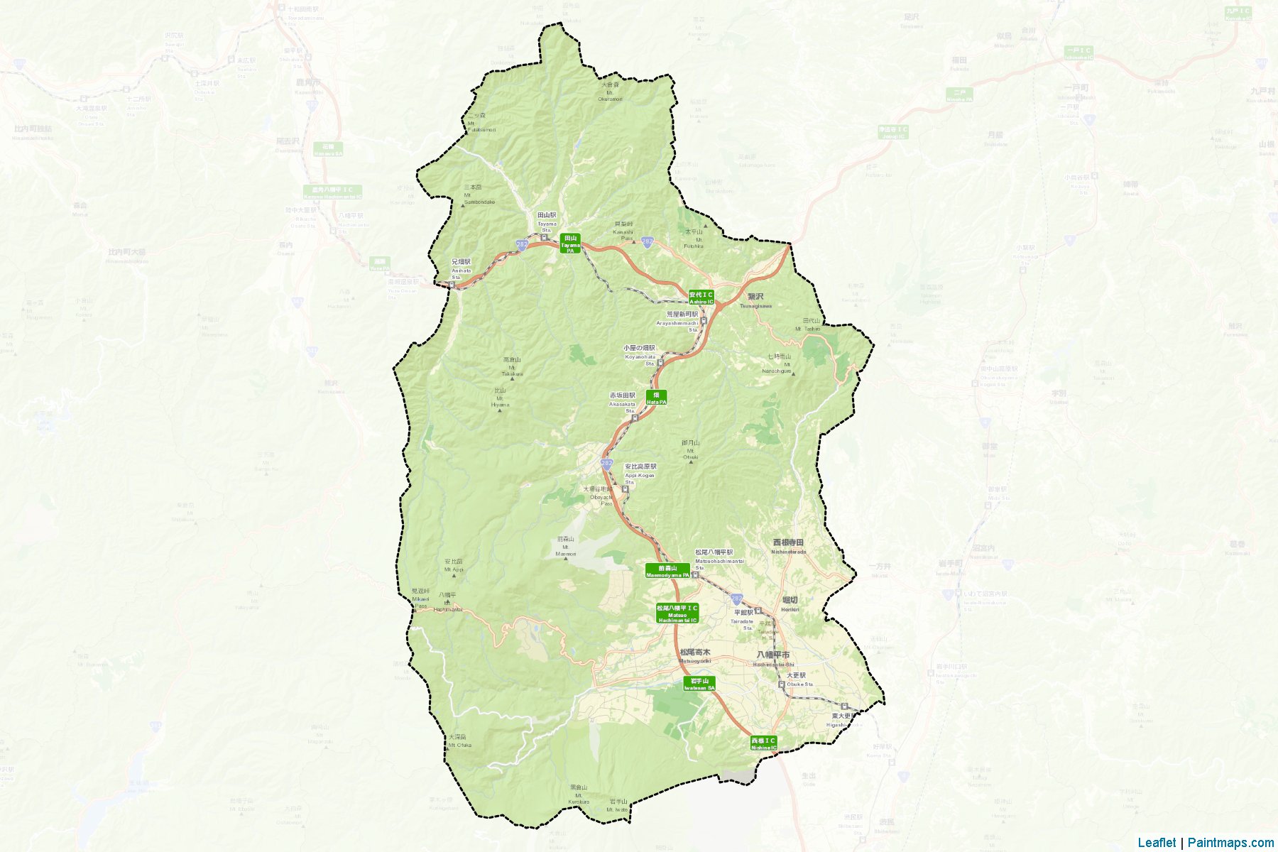 Hachimantai (Iwate Prefecture) Map Cropping Samples-2