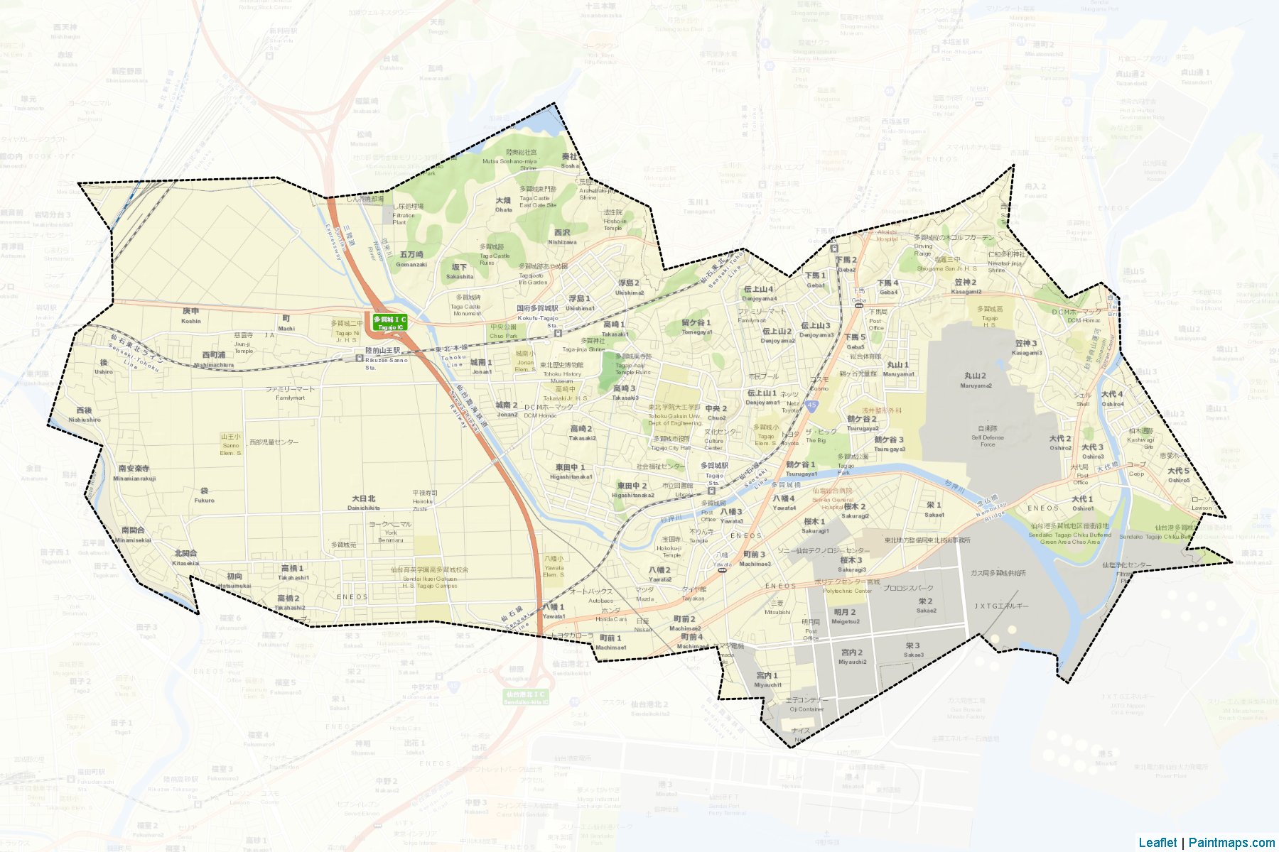 Tagajo (Miyagi Prefecture) Map Cropping Samples-2