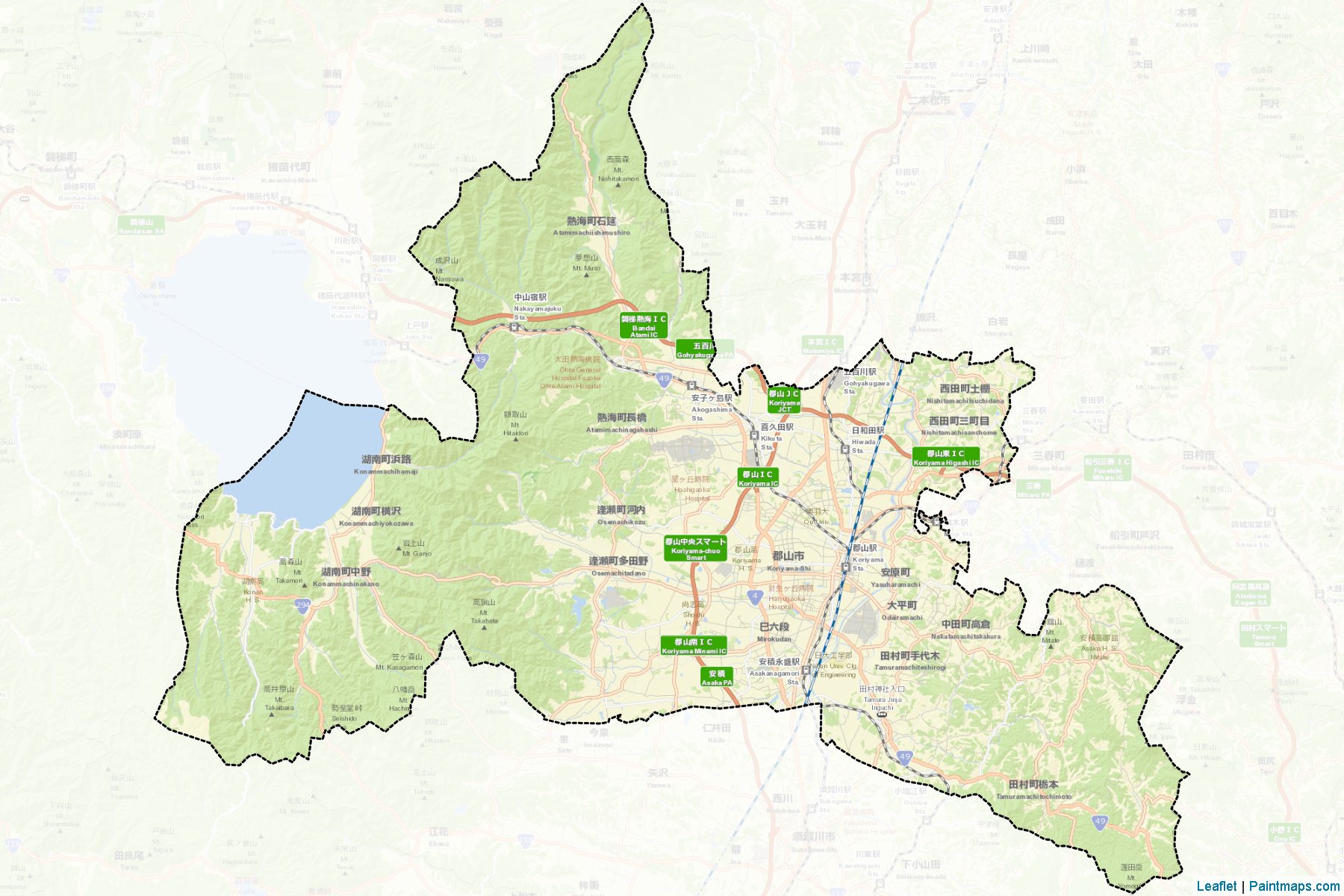 Muestras de recorte de mapas Koriyama (Fukushima)-2