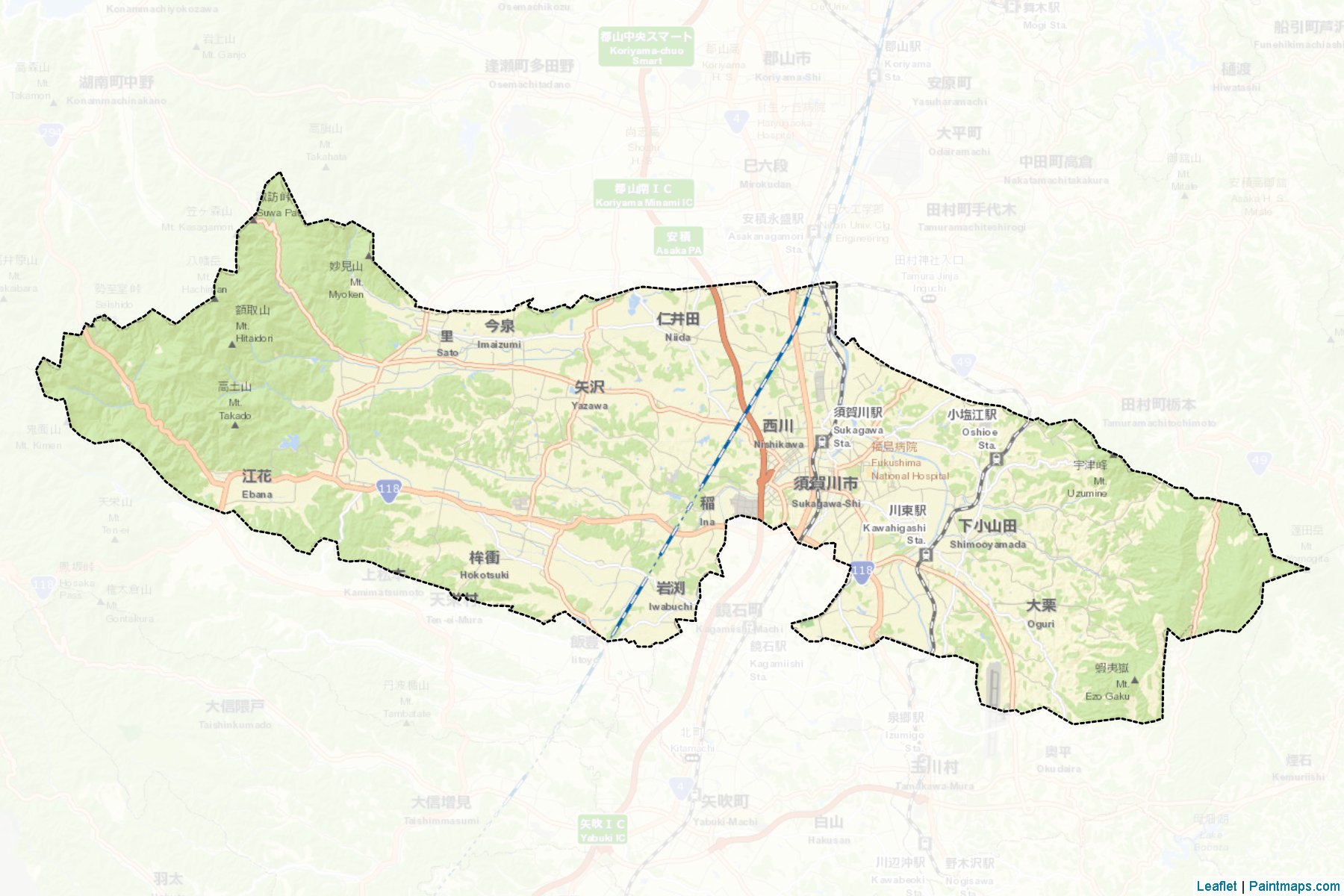 Sukagawa (Fukuşima Prefektörlüğü) Haritası Örnekleri-2