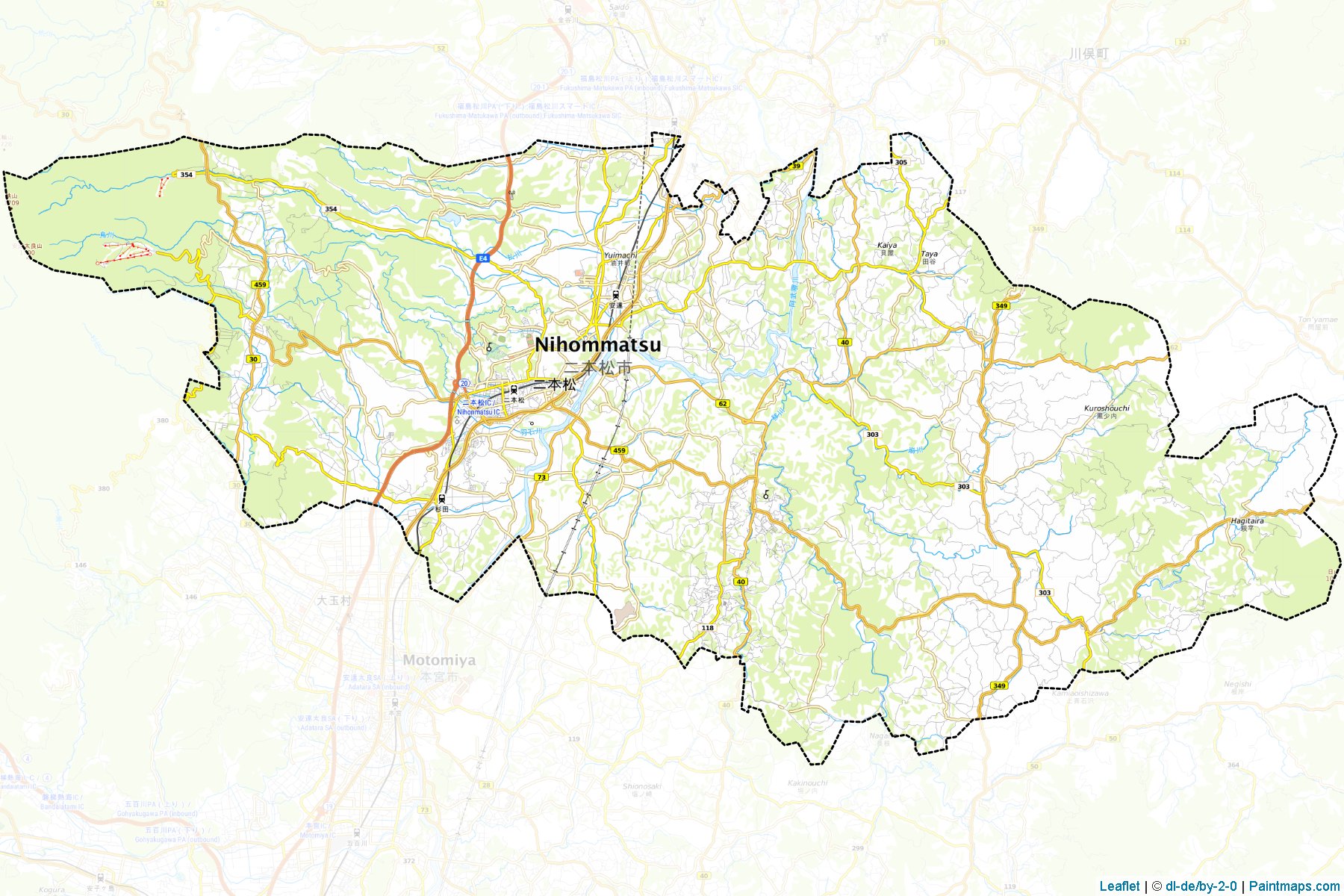 Muestras de recorte de mapas Nihonmatsu (Fukushima)-1