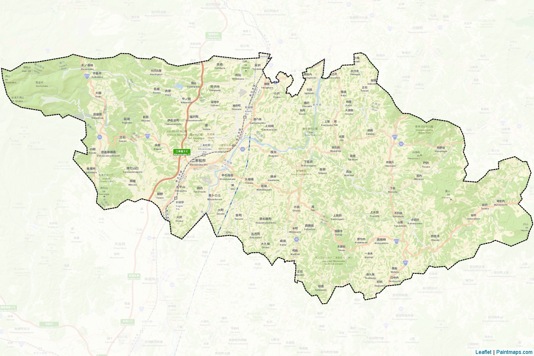 Muestras de recorte de mapas Nihonmatsu (Fukushima)-2