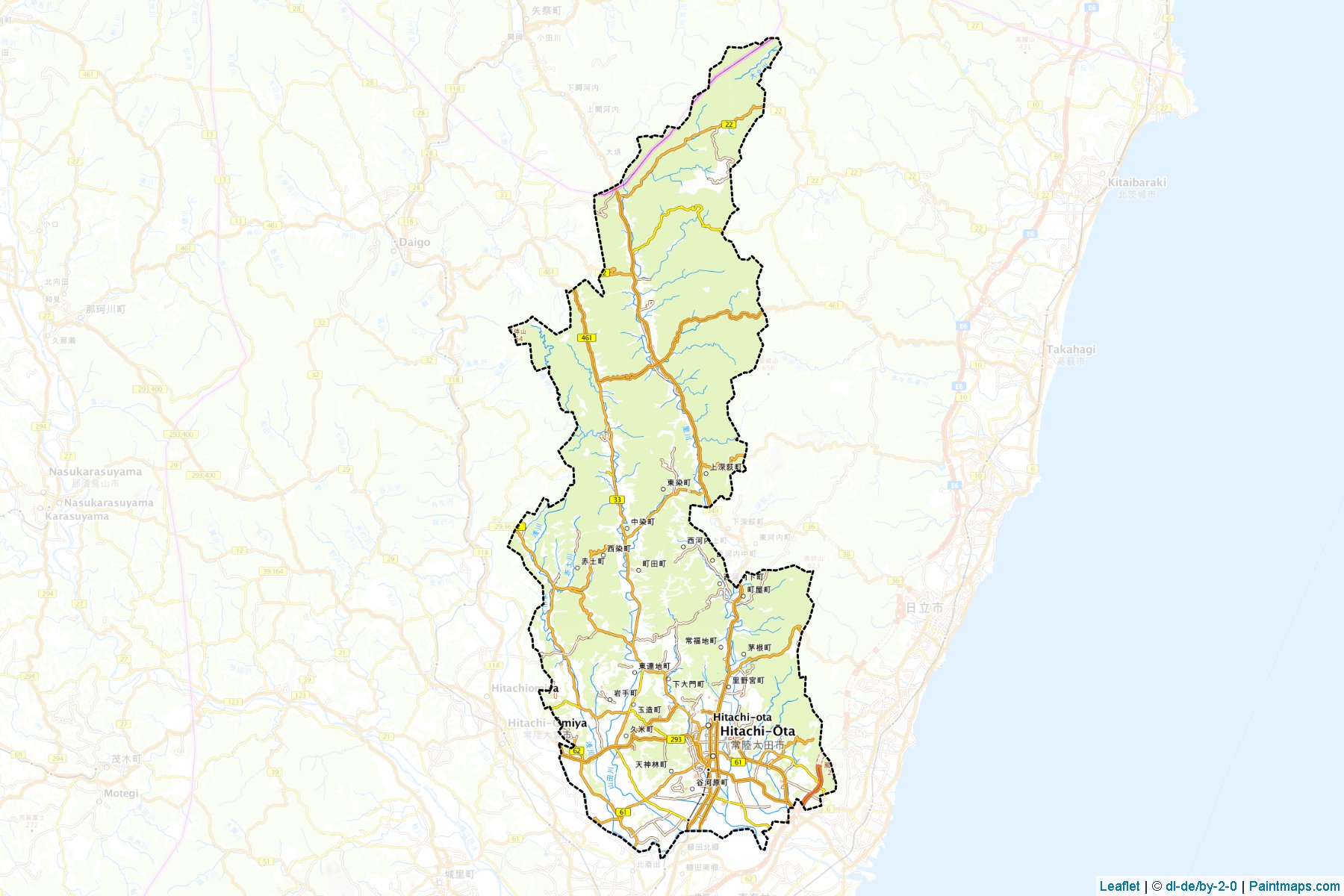 Hitachiota (Ibaraki Prefecture) Map Cropping Samples-1