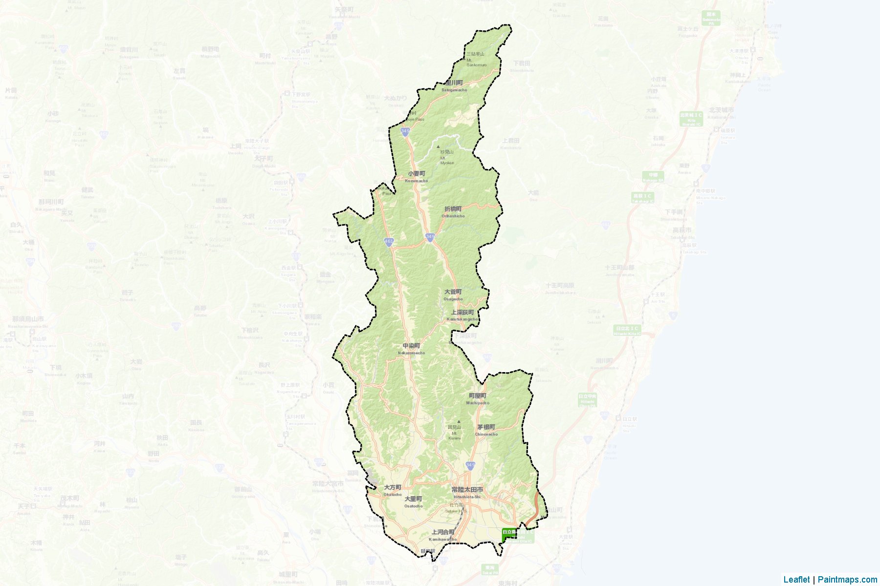 Hitachiota (Ibaraki Prefecture) Map Cropping Samples-2