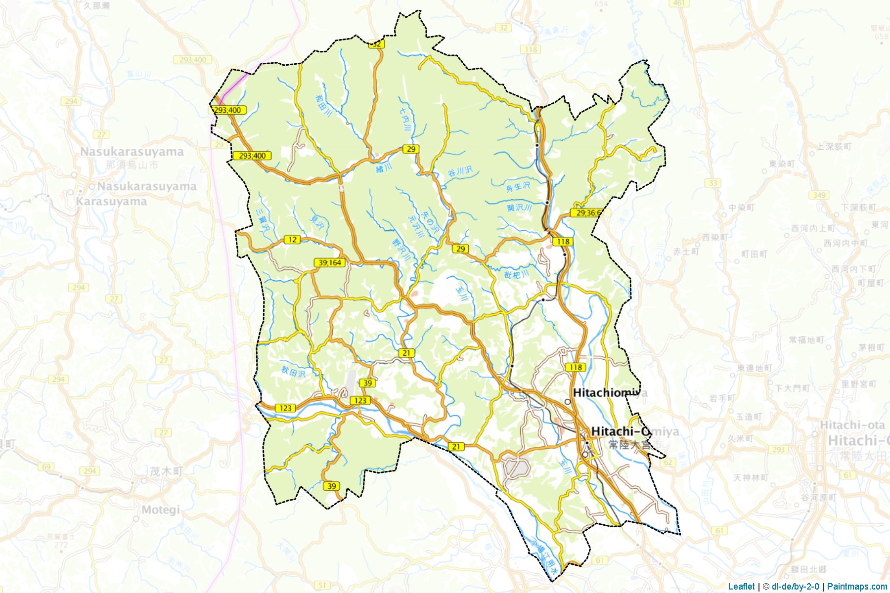 Muestras de recorte de mapas Hitachiomiya (Ibaraki)-1